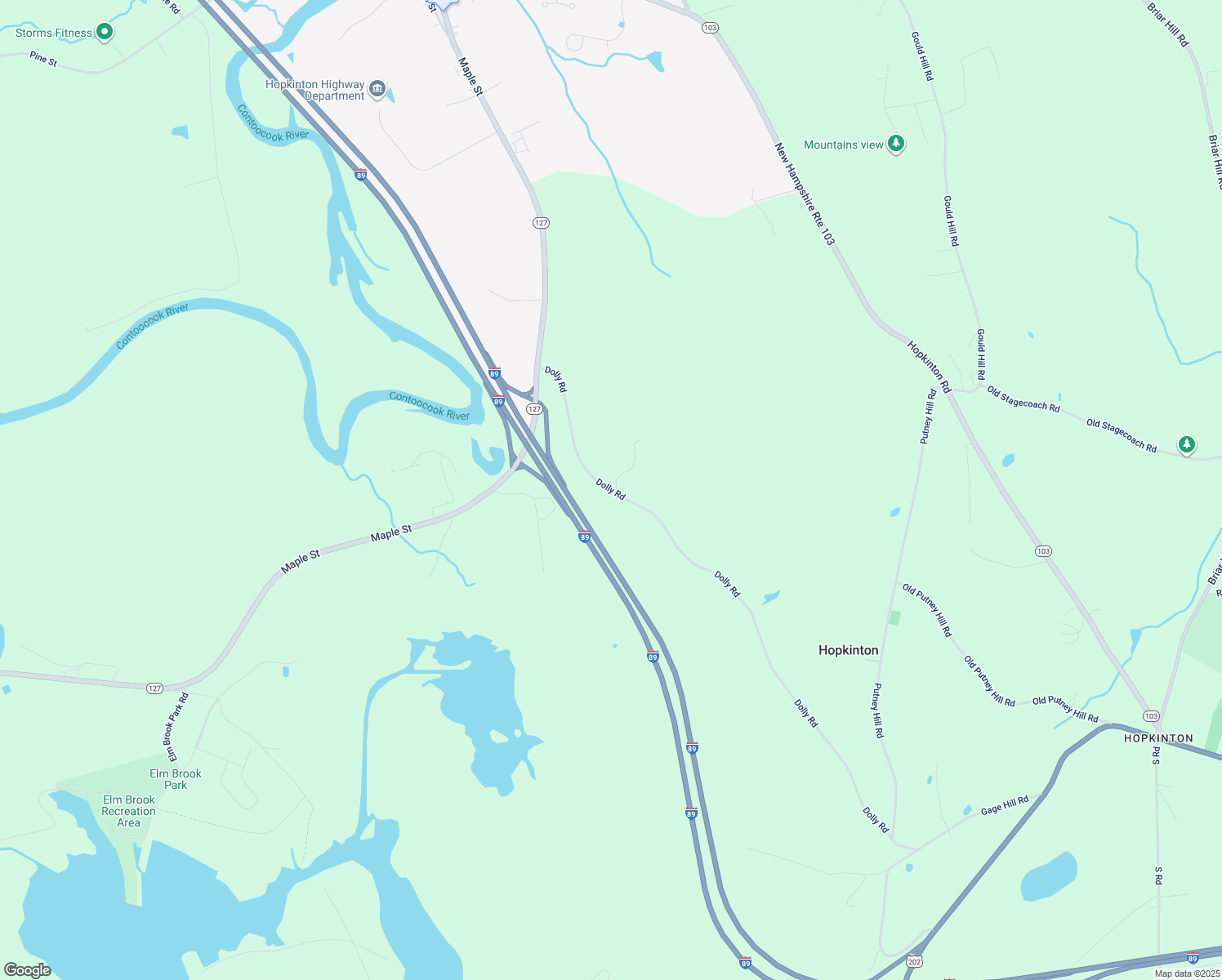 map of restaurants, bars, coffee shops, grocery stores, and more near 576 Dolly Road in Hopkinton