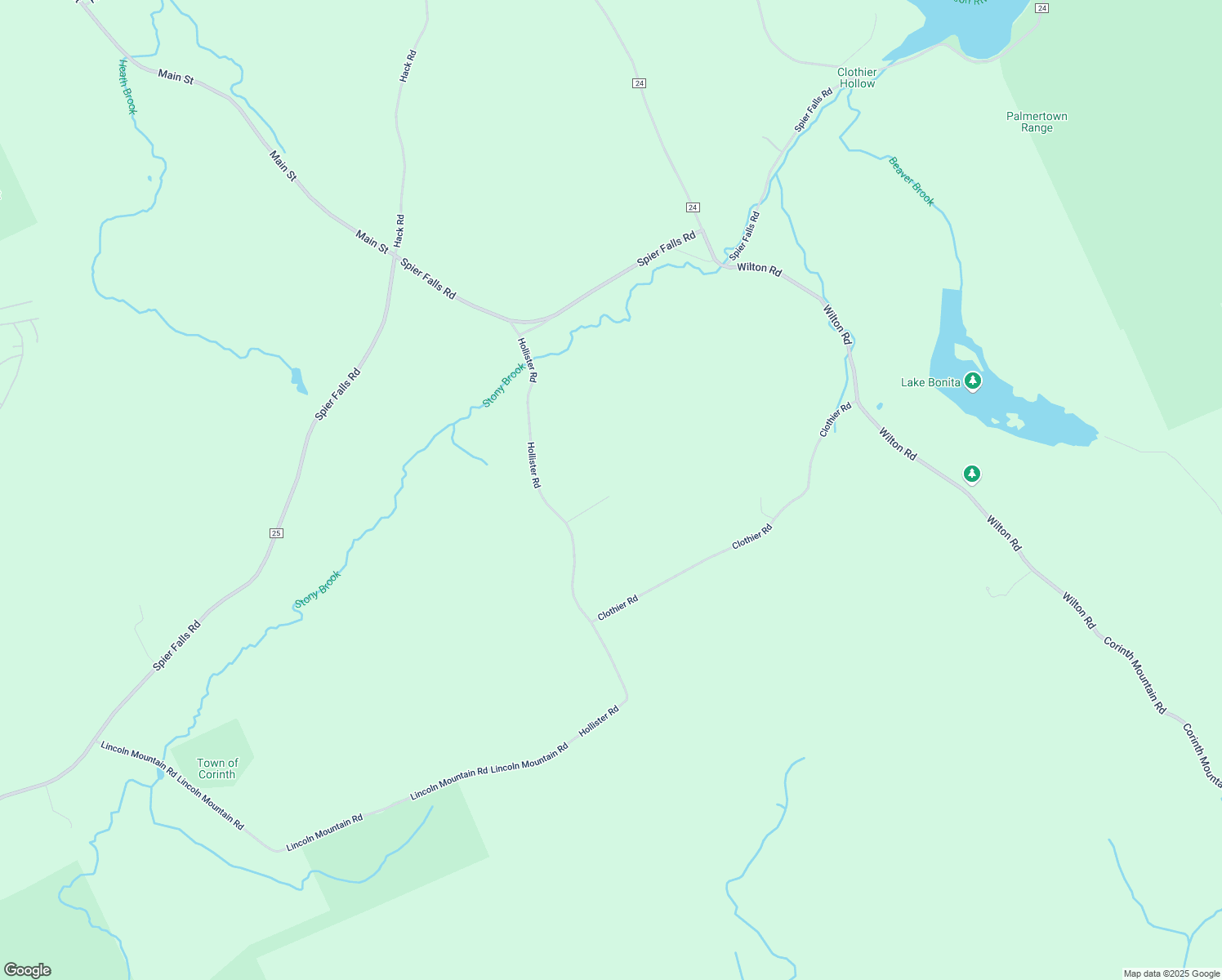 map of restaurants, bars, coffee shops, grocery stores, and more near 69 Hollister Road in Corinth
