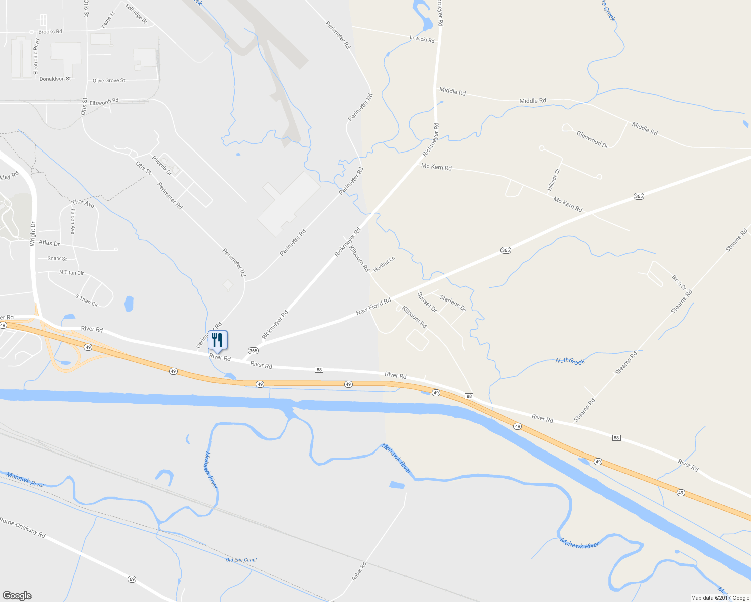 map of restaurants, bars, coffee shops, grocery stores, and more near 7653 Highway 365 in Rome