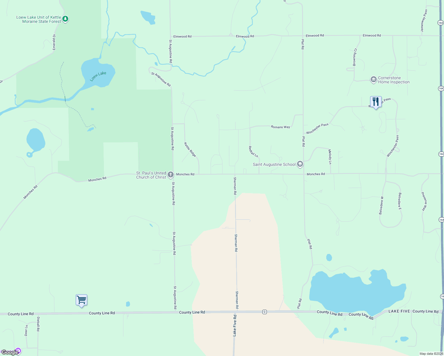 map of restaurants, bars, coffee shops, grocery stores, and more near 5145 Monches Road in Colgate