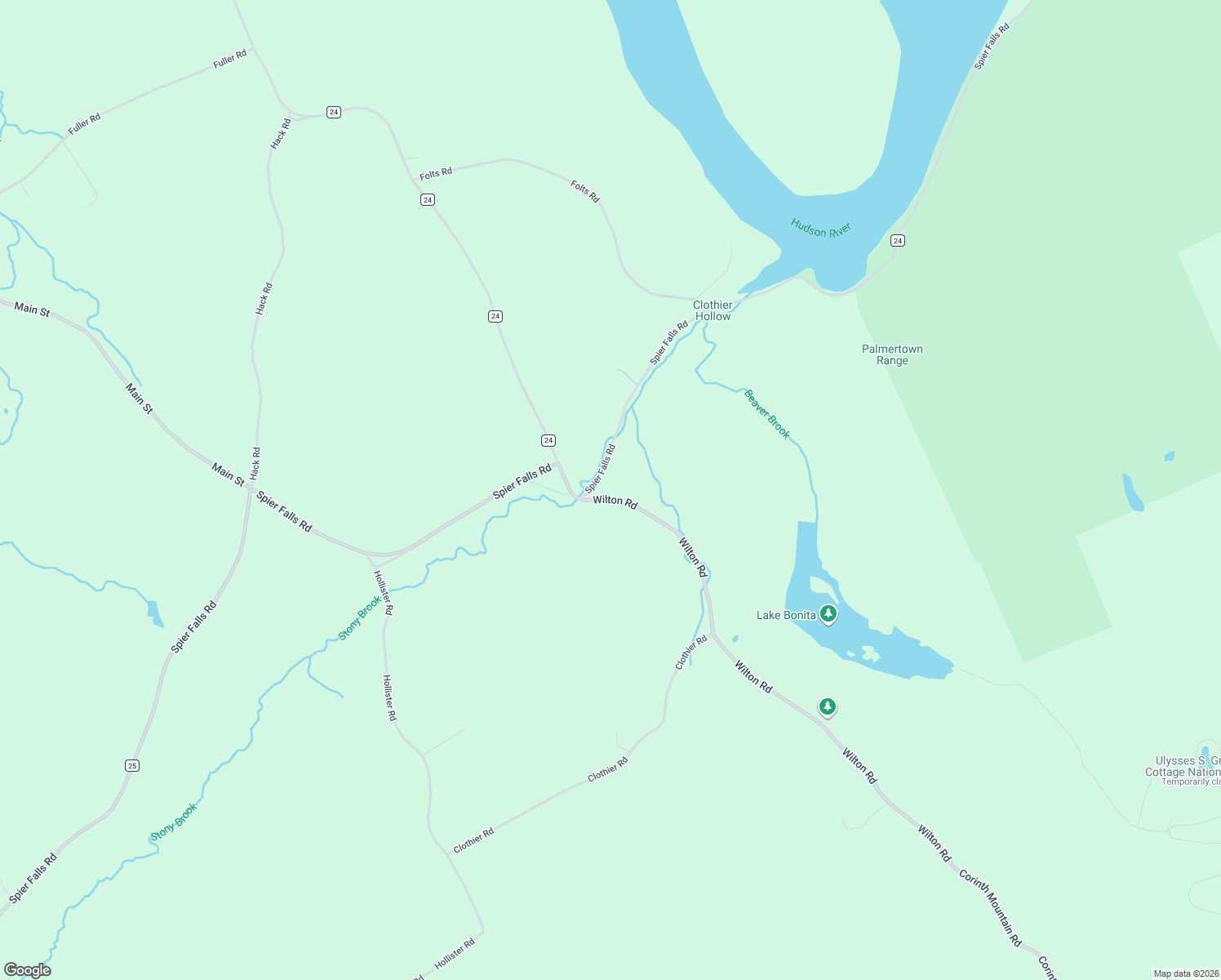 map of restaurants, bars, coffee shops, grocery stores, and more near 257 Wilton Road in Corinth