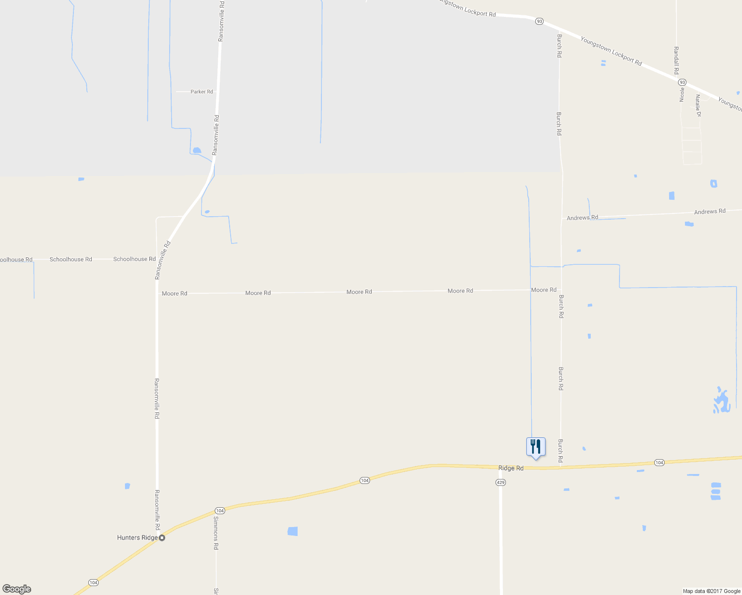 map of restaurants, bars, coffee shops, grocery stores, and more near 2756 Moore Road in Ransomville