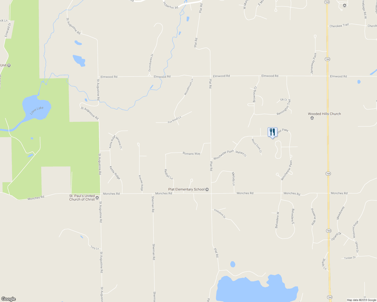 map of restaurants, bars, coffee shops, grocery stores, and more near 4980 Romans Way in Colgate