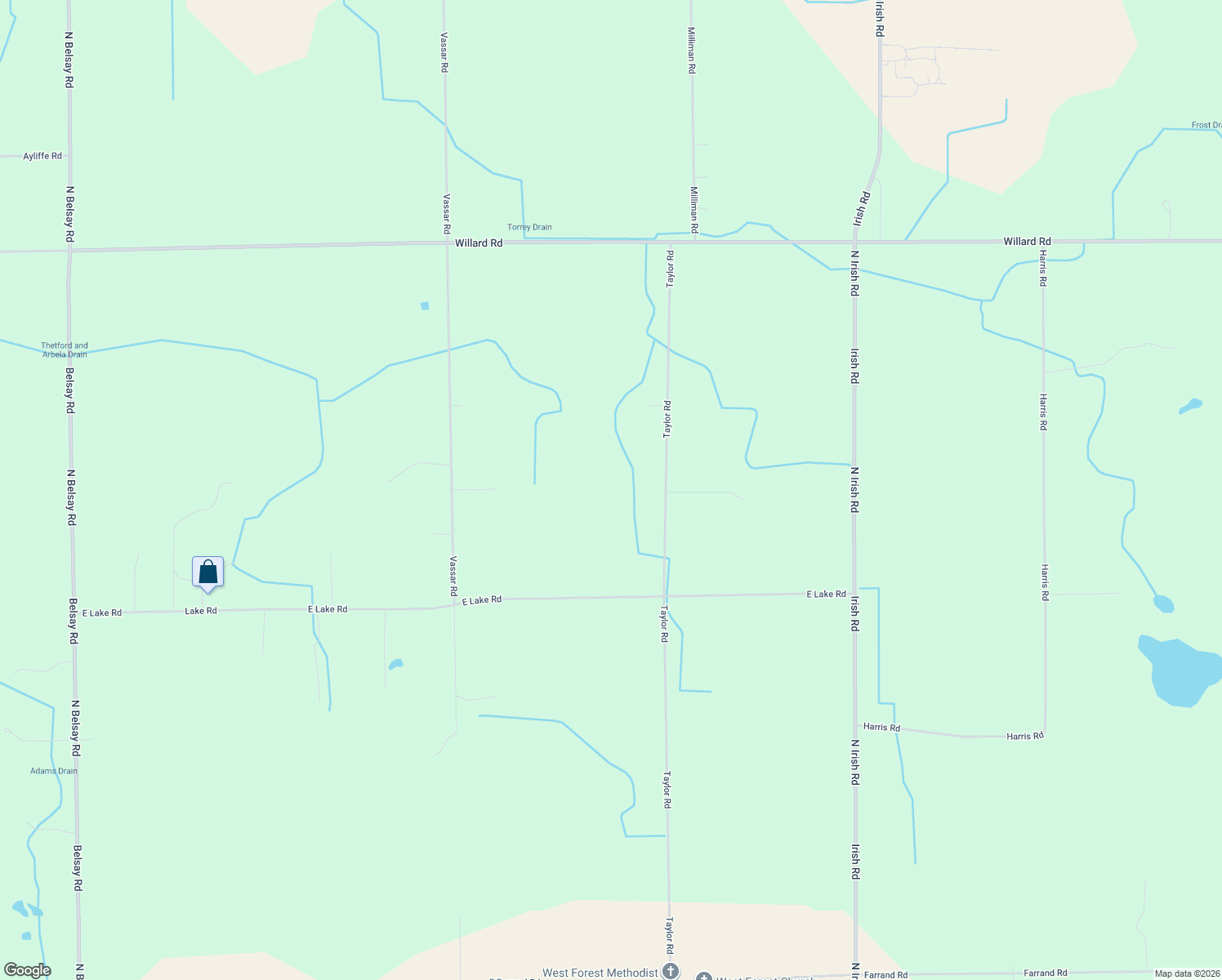 map of restaurants, bars, coffee shops, grocery stores, and more near 14163 Taylor Rd in Millington