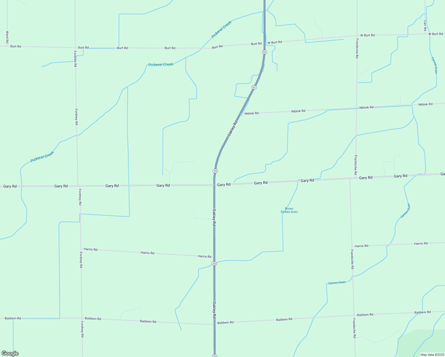 map of restaurants, bars, coffee shops, grocery stores, and more near 12950 Gary Rd in Chesaning