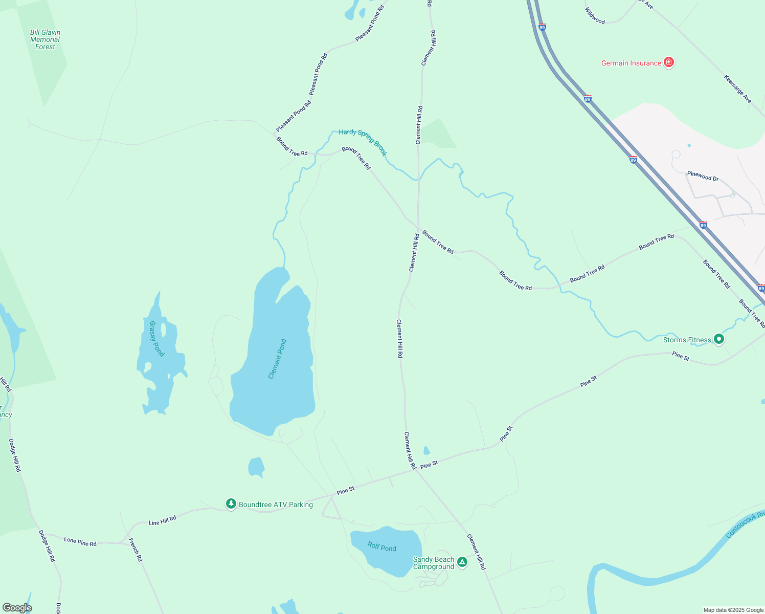 map of restaurants, bars, coffee shops, grocery stores, and more near 1279 Clement Hill Road in Hopkinton