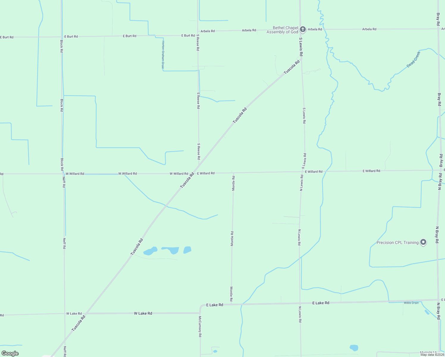 map of restaurants, bars, coffee shops, grocery stores, and more near 1108 East Willard Road in Clio