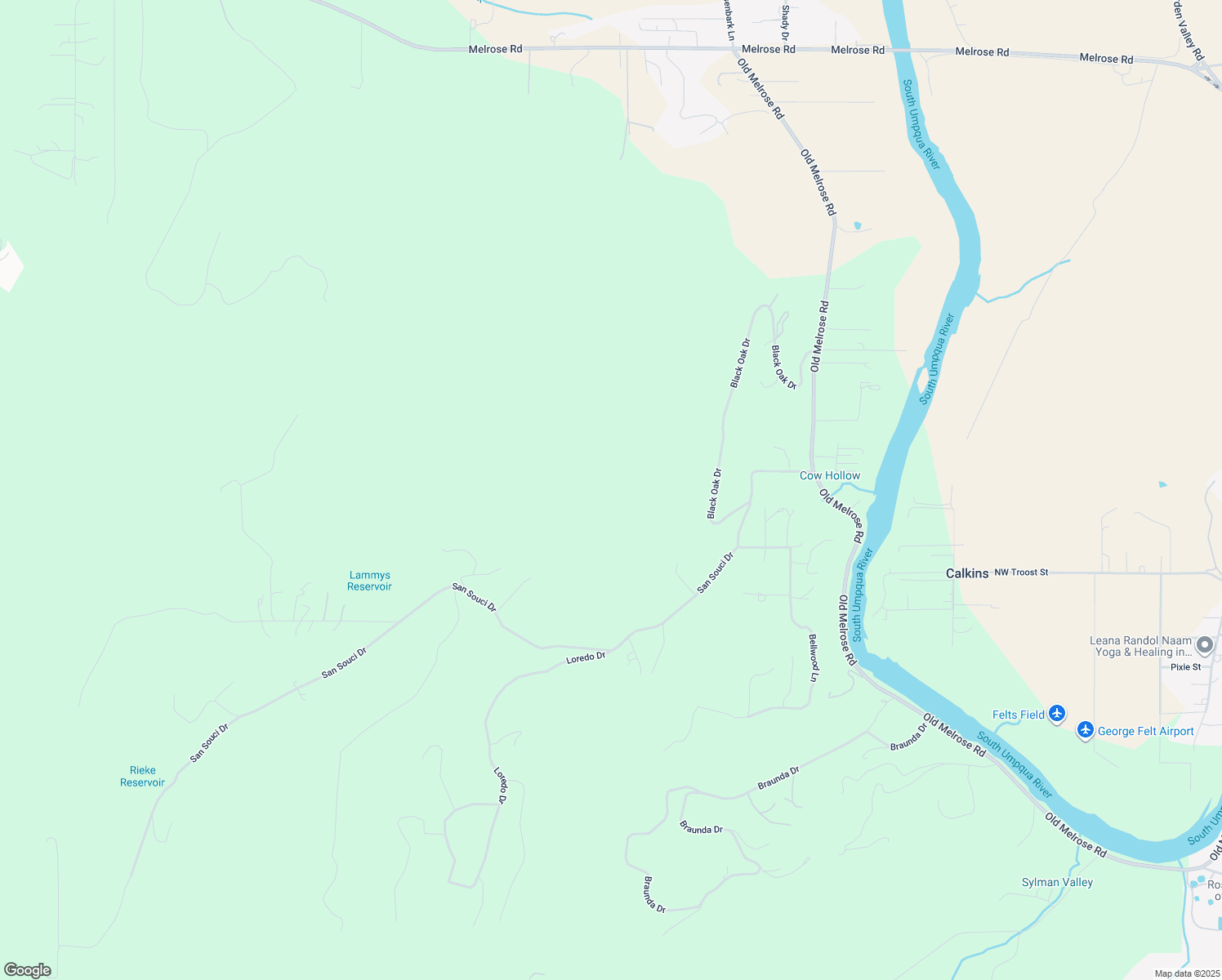 map of restaurants, bars, coffee shops, grocery stores, and more near 2710 Northwest Edenbower Boulevard in Roseburg