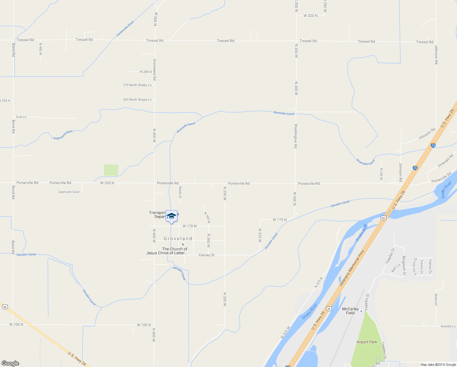 map of restaurants, bars, coffee shops, grocery stores, and more near 349 Porterville Rd in Blackfoot