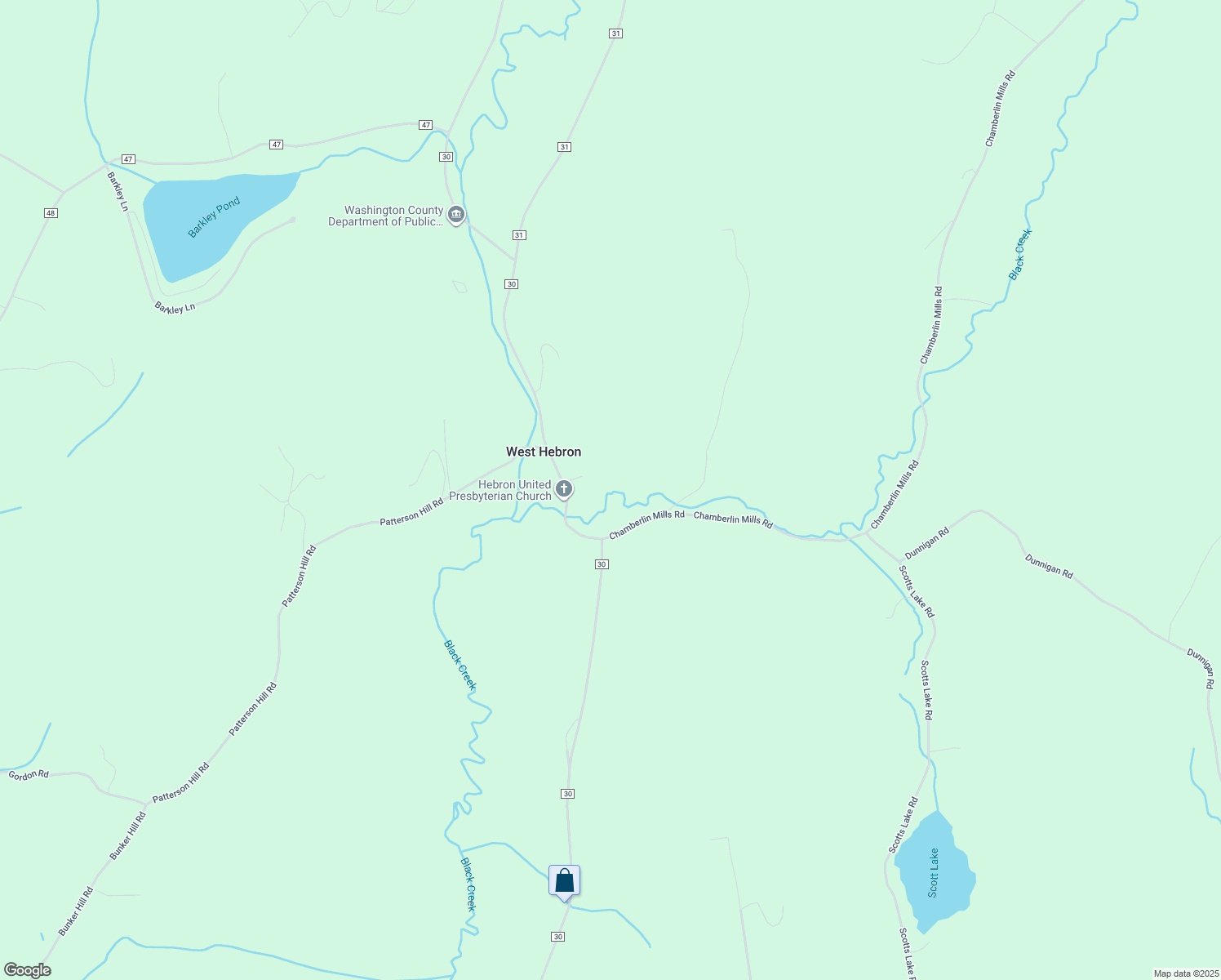 map of restaurants, bars, coffee shops, grocery stores, and more near 3154 County Route 30 in Salem