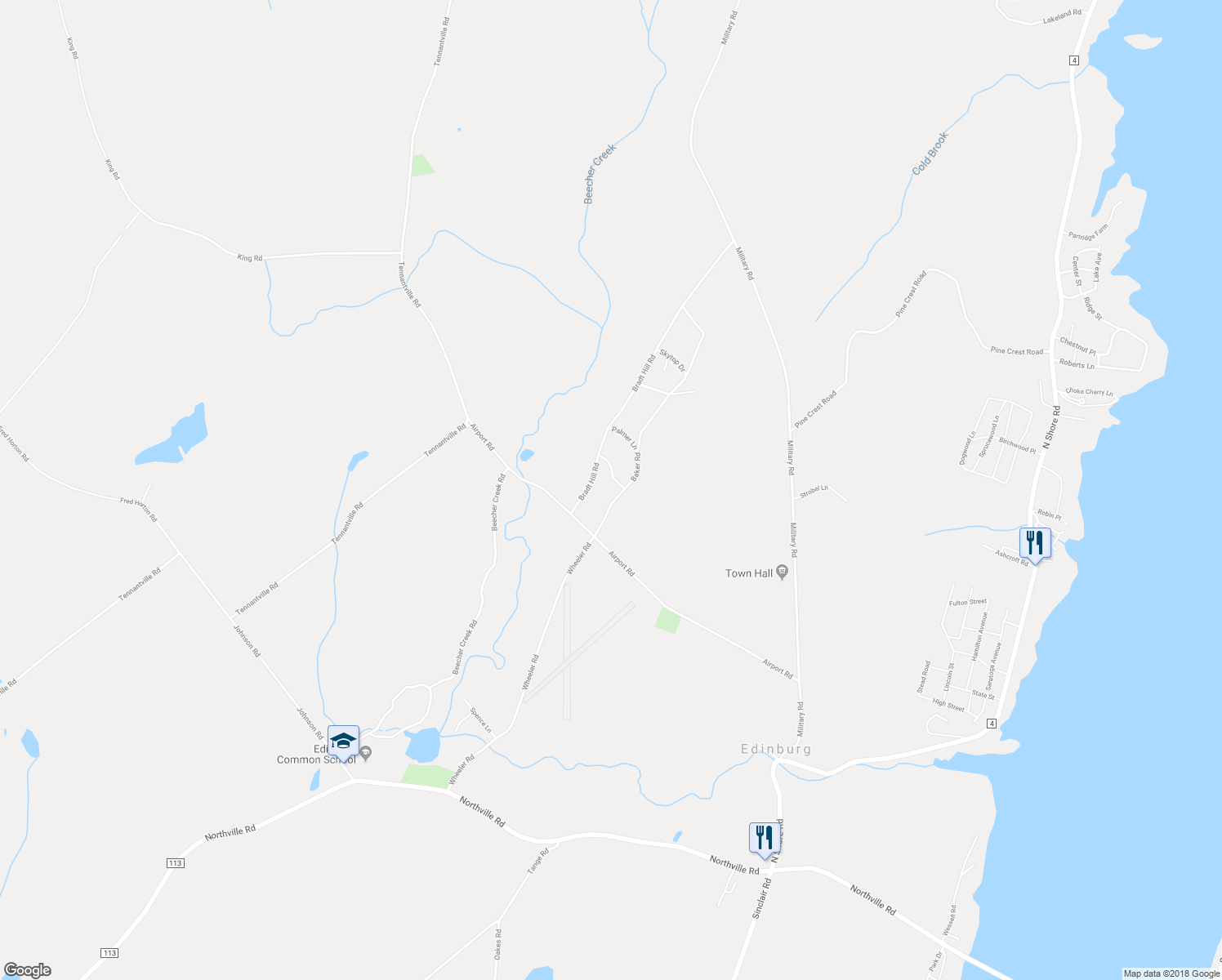 map of restaurants, bars, coffee shops, grocery stores, and more near 11 Barker Road in Northville