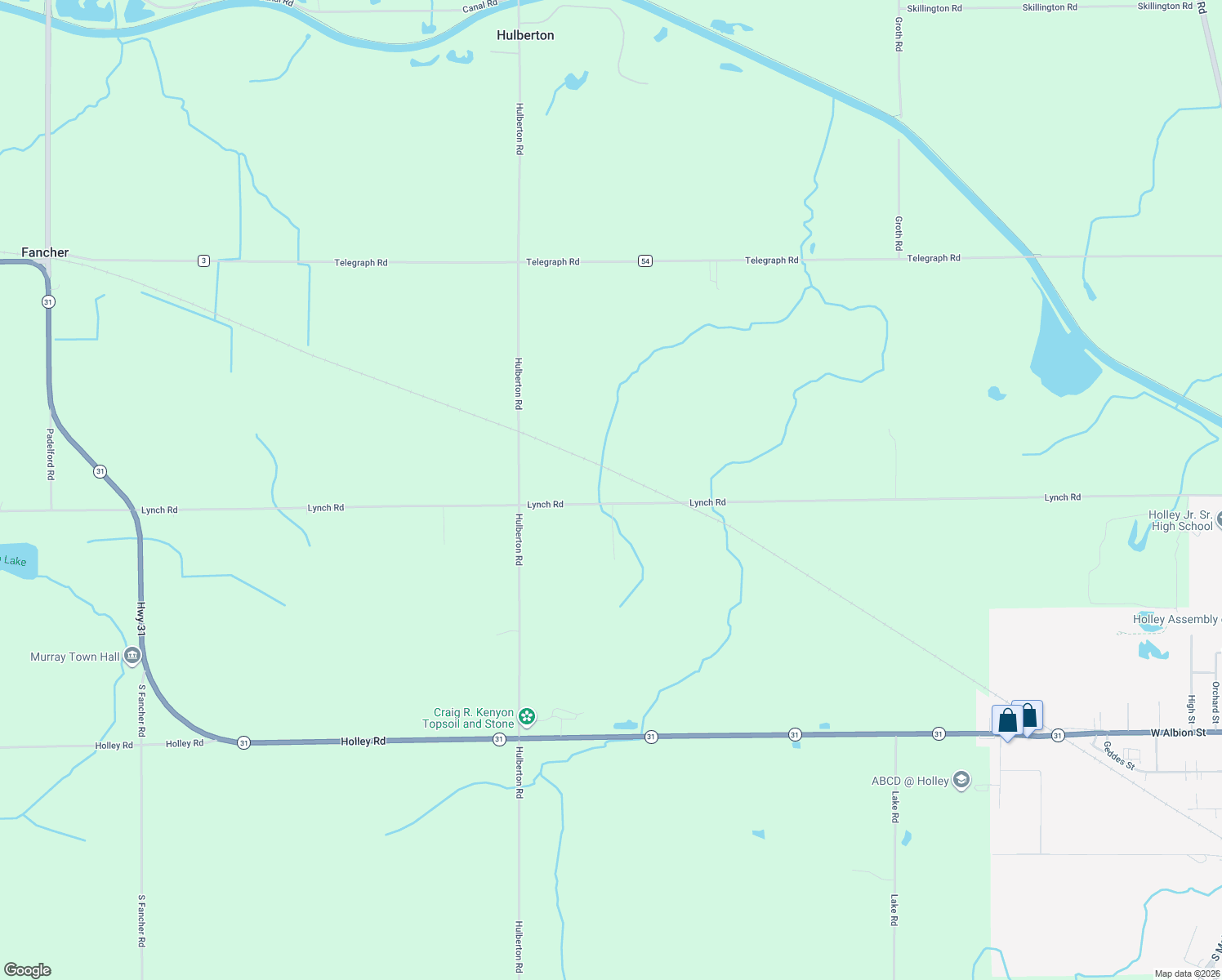map of restaurants, bars, coffee shops, grocery stores, and more near 16349 Lynch Rd in Holley