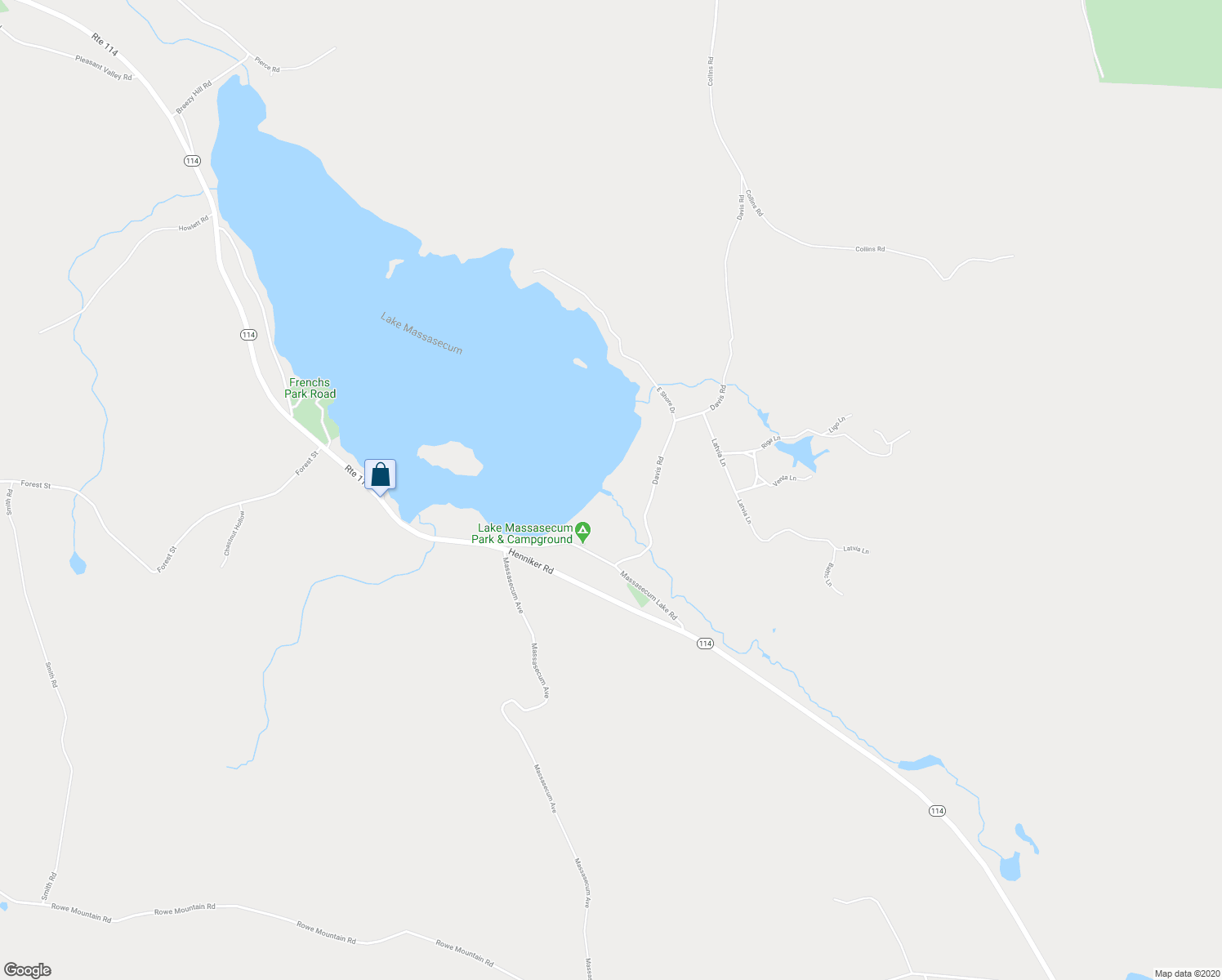 map of restaurants, bars, coffee shops, grocery stores, and more near 58 Davis Road in Bradford