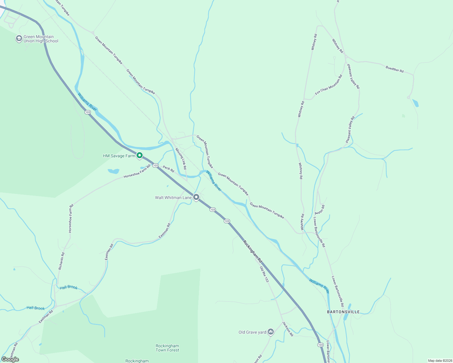 map of restaurants, bars, coffee shops, grocery stores, and more near 191 Green Mountain Turnpike in Chester