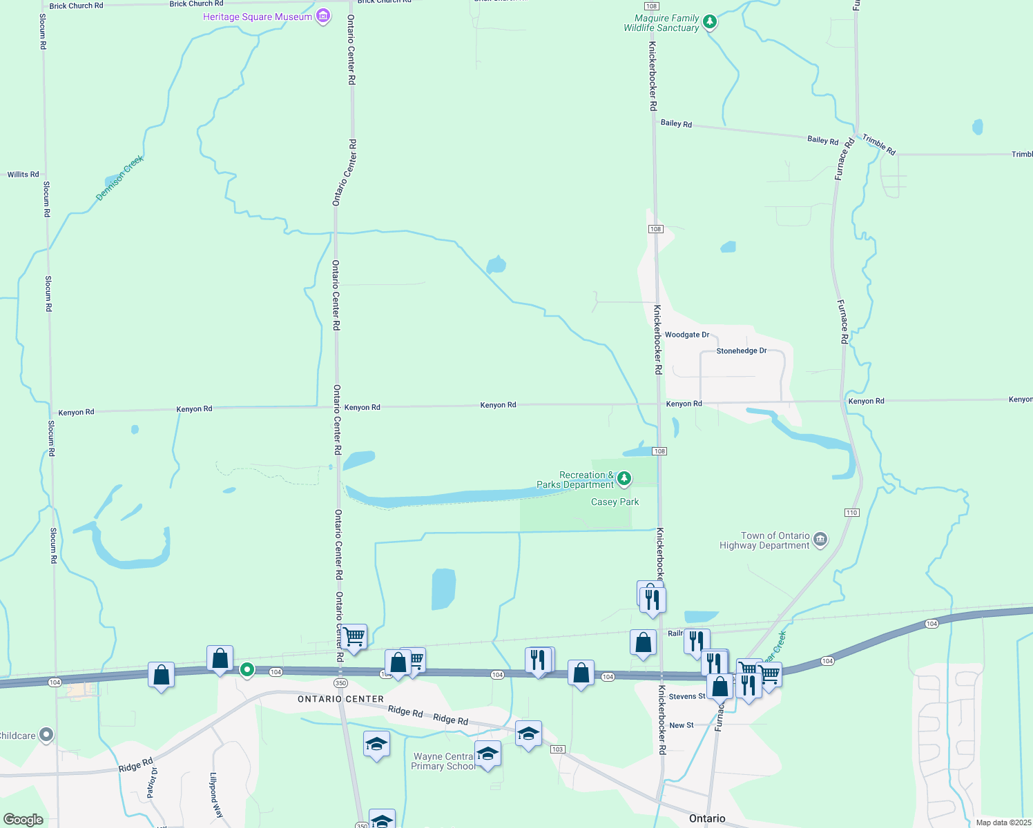 map of restaurants, bars, coffee shops, grocery stores, and more near 1778 Kenyon Road in Ontario