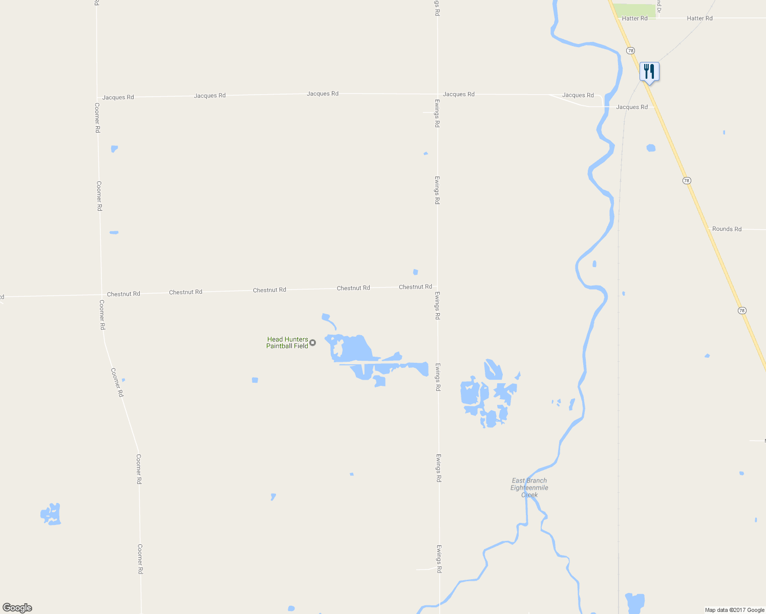 map of restaurants, bars, coffee shops, grocery stores, and more near 5948 Chestnut Road in Newfane