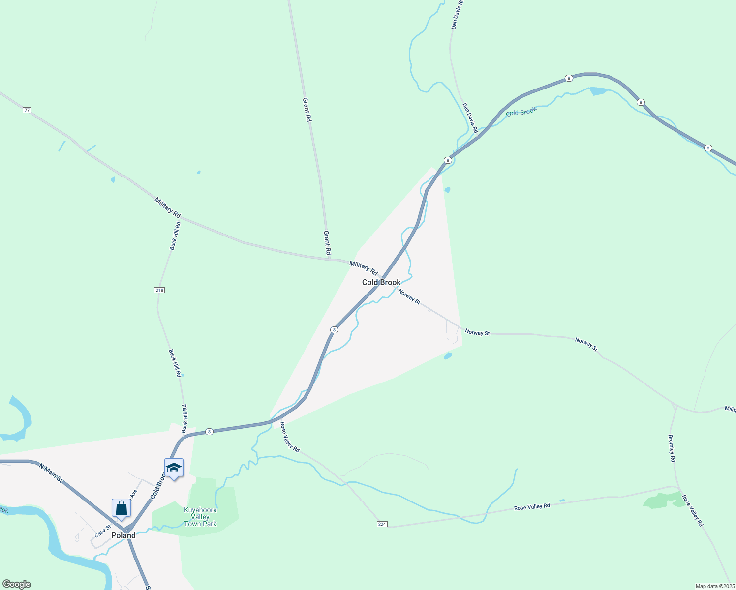 map of restaurants, bars, coffee shops, grocery stores, and more near New York 8 in Cold Brook