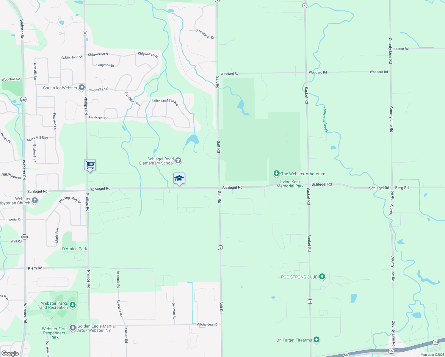 map of restaurants, bars, coffee shops, grocery stores, and more near 506 Salt Road in Webster