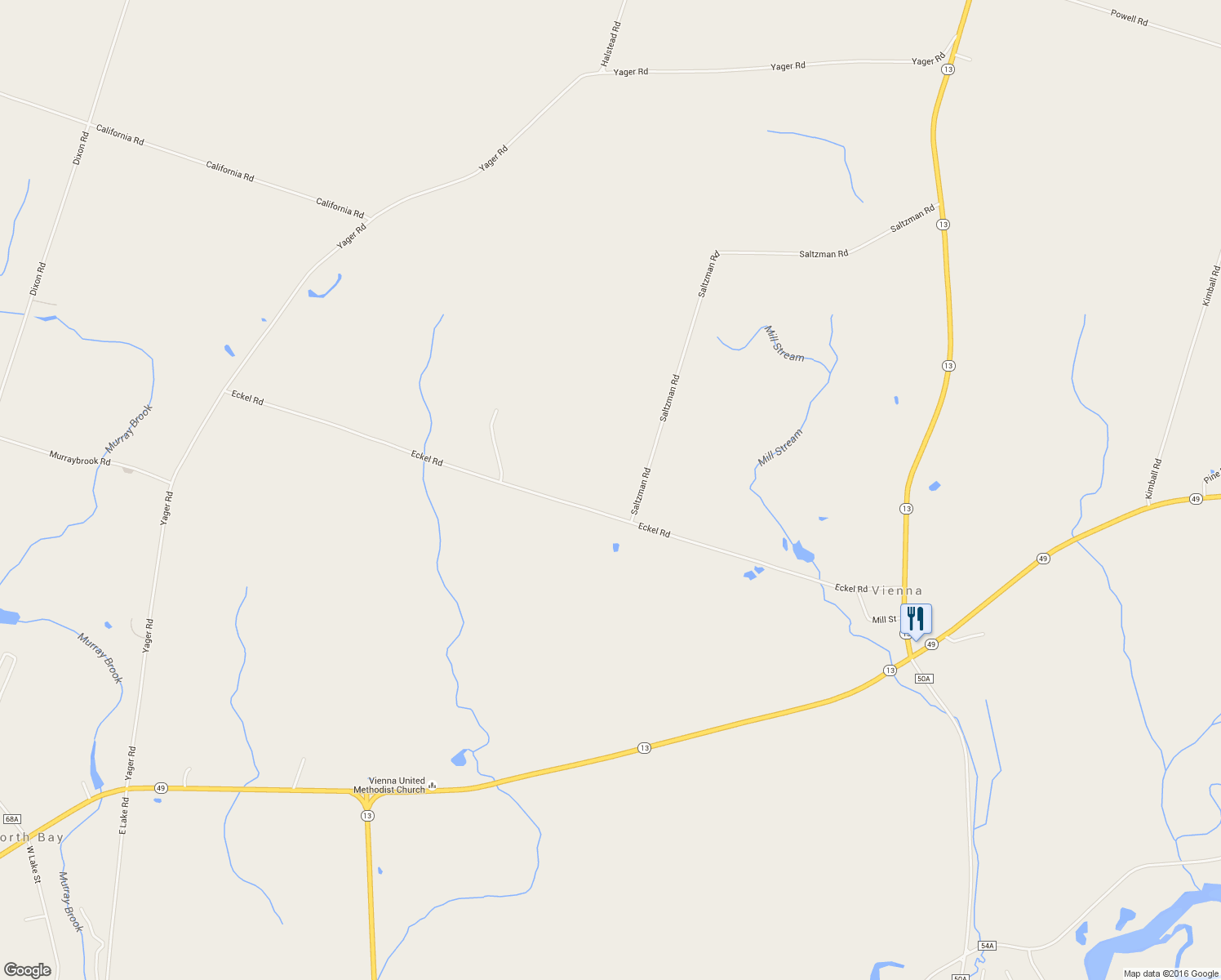 map of restaurants, bars, coffee shops, grocery stores, and more near 2553 Eckel Road in Blossvale