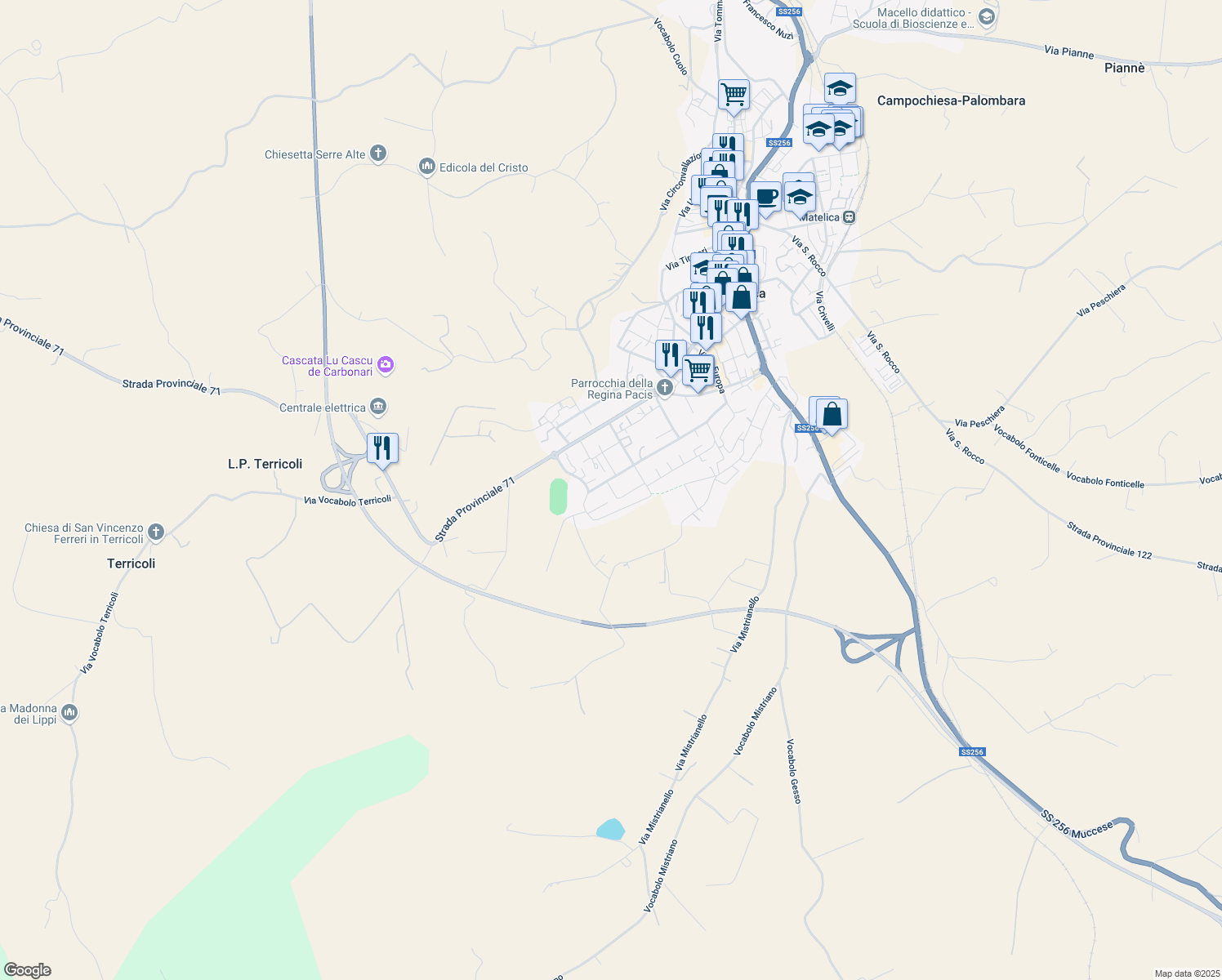 map of restaurants, bars, coffee shops, grocery stores, and more near 1 Via Ugo La Malfa in Matelica