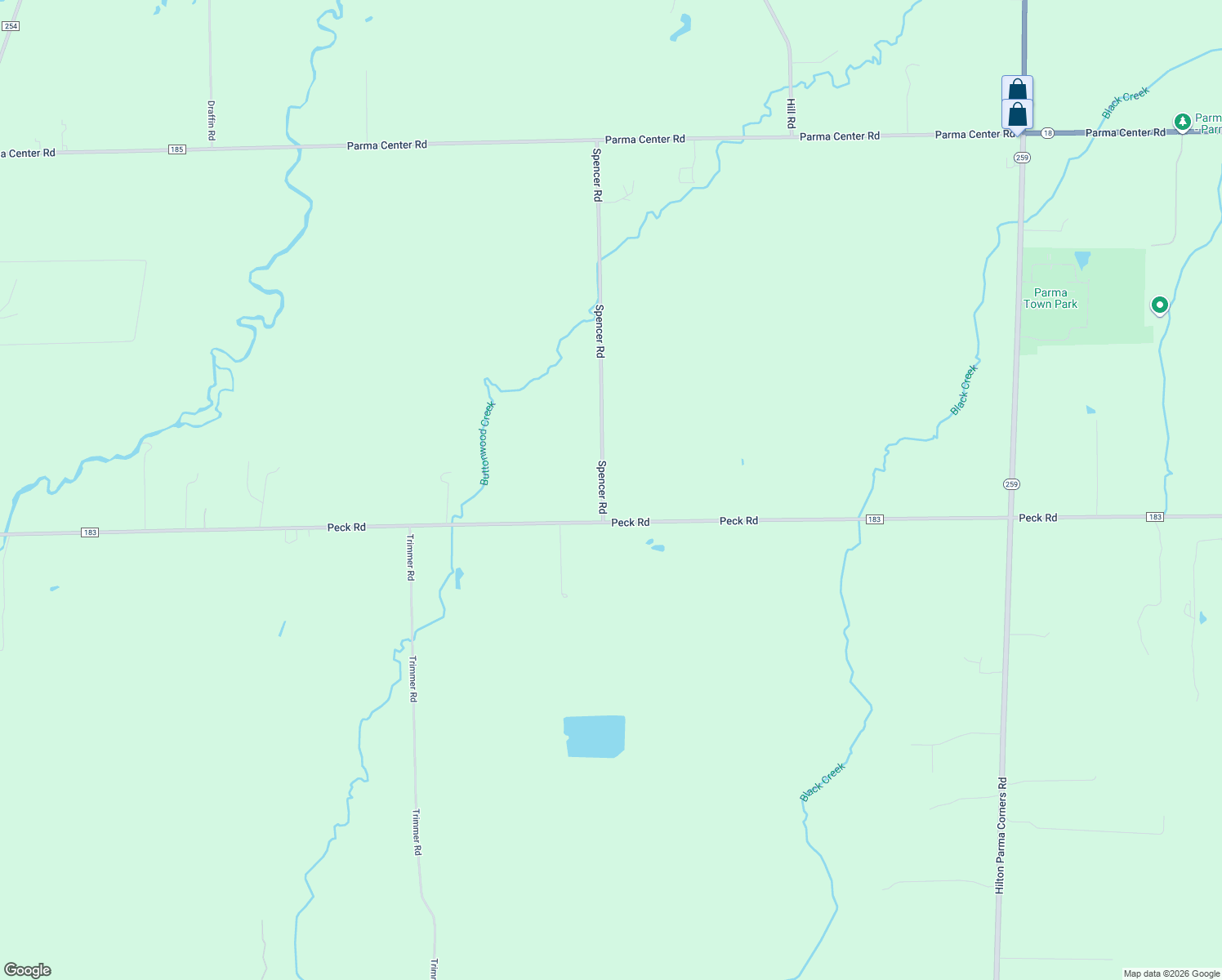 map of restaurants, bars, coffee shops, grocery stores, and more near 198 Spencer Rd in Hilton