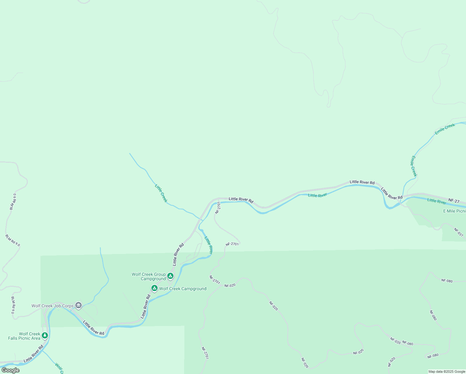 map of restaurants, bars, coffee shops, grocery stores, and more near 13860 Little River Road in Glide
