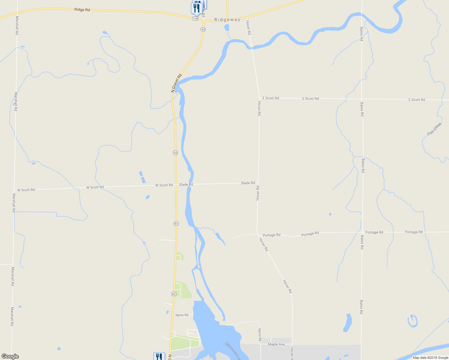 map of restaurants, bars, coffee shops, grocery stores, and more near 11329 Slade Road in Medina