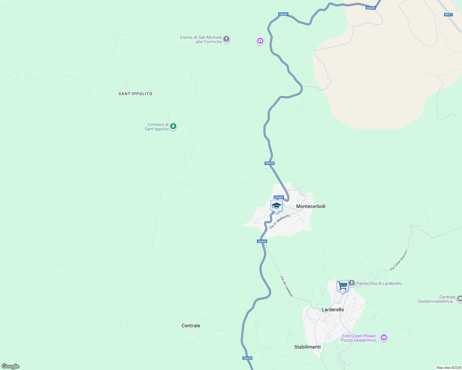 map of restaurants, bars, coffee shops, grocery stores, and more near in Province of Pisa