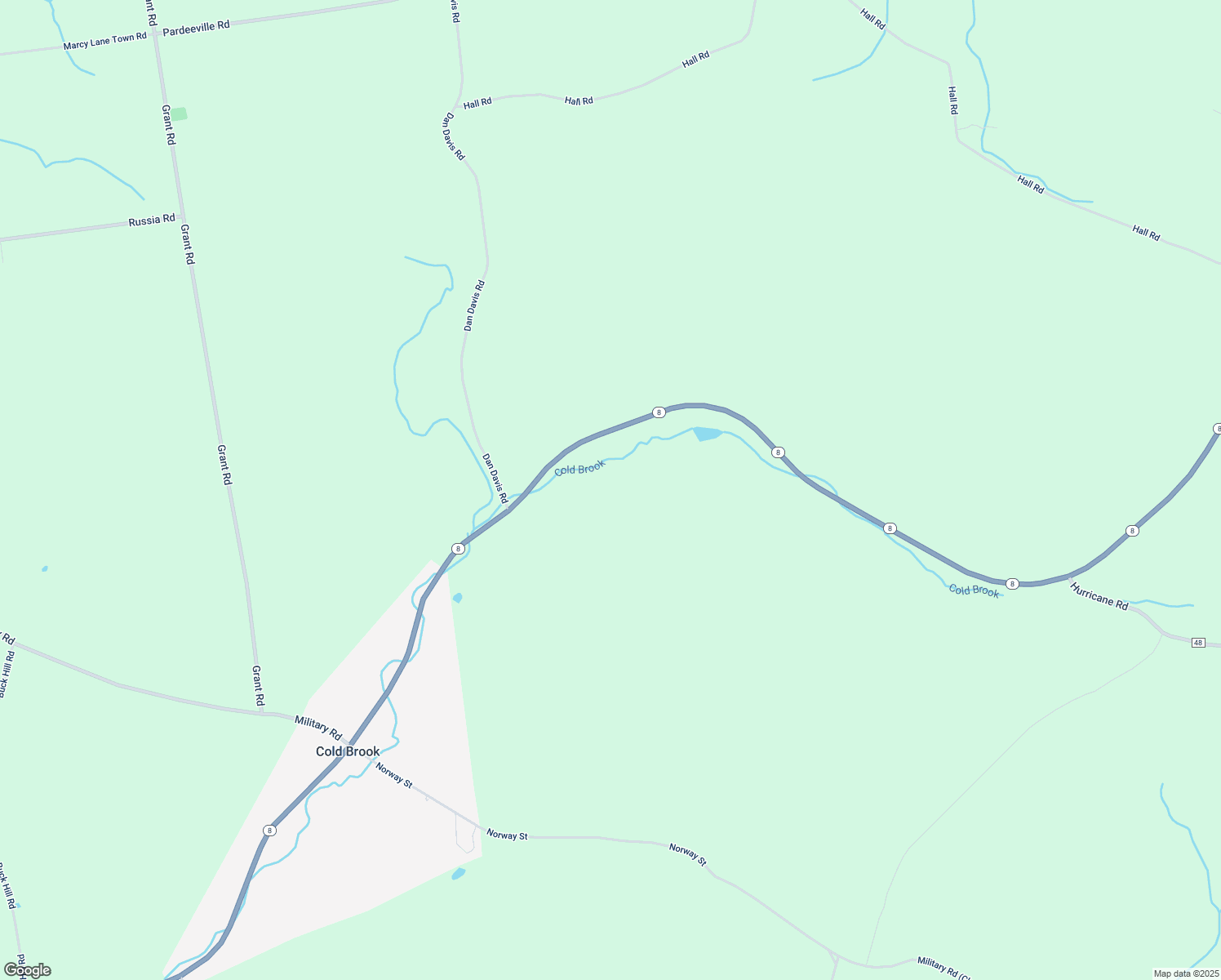 map of restaurants, bars, coffee shops, grocery stores, and more near 743 Highway 8 in Cold Brook