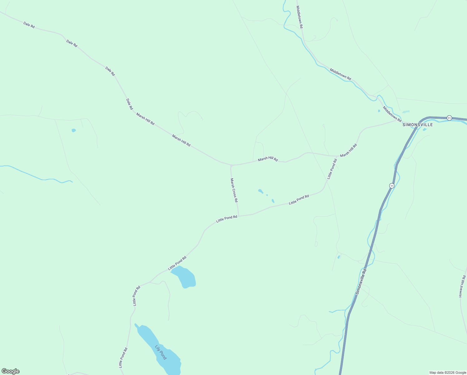 map of restaurants, bars, coffee shops, grocery stores, and more near 109 Marsh Cross Road in Andover