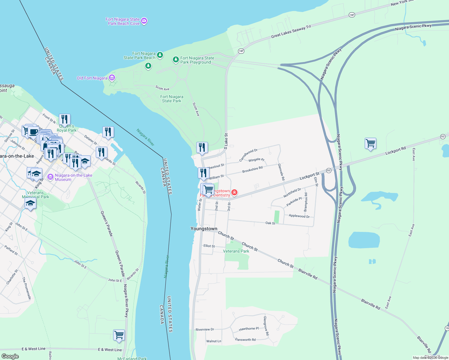 map of restaurants, bars, coffee shops, grocery stores, and more near 315 3rd Street in Youngstown