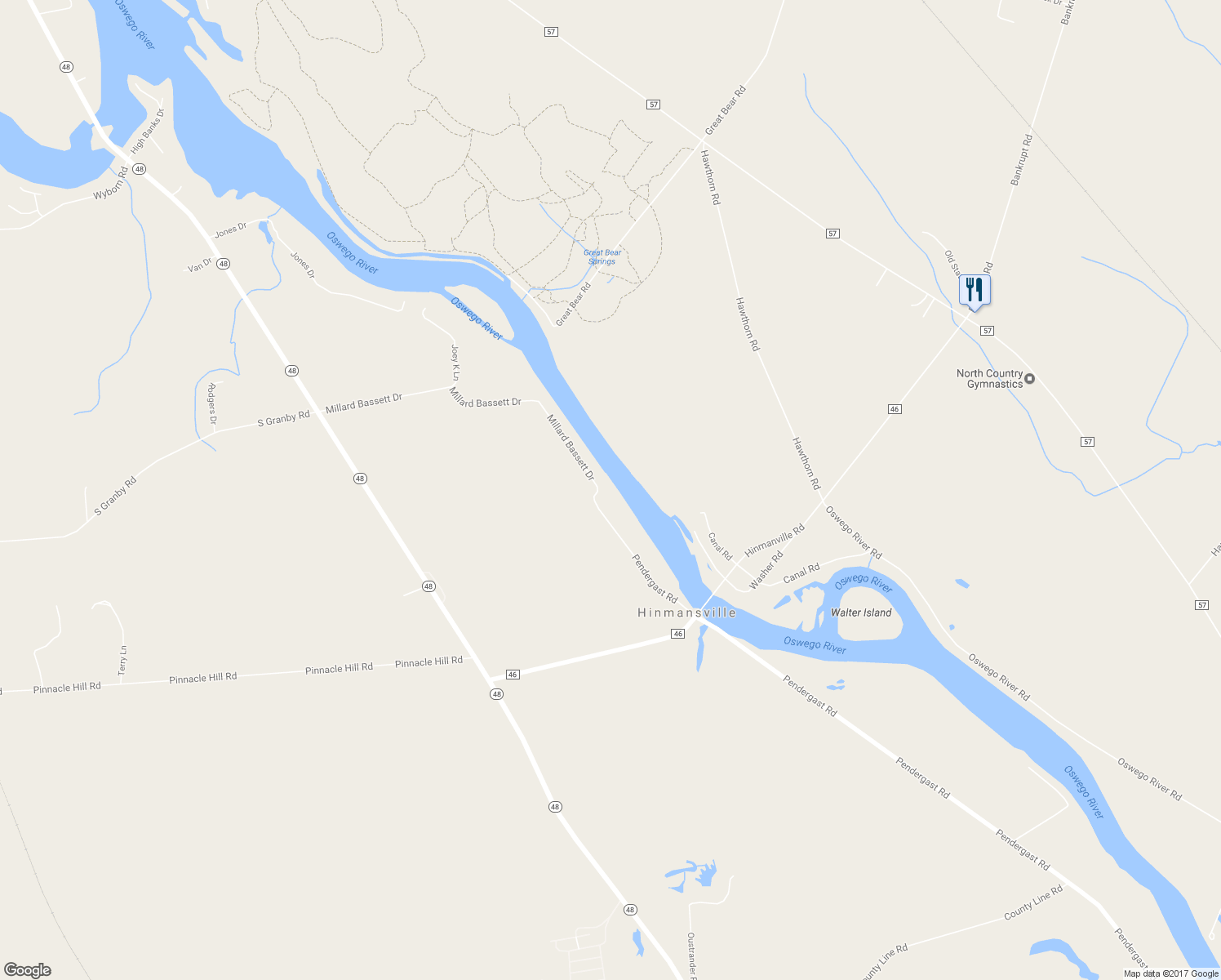 map of restaurants, bars, coffee shops, grocery stores, and more near 187 Millard Bassett Road in Fulton