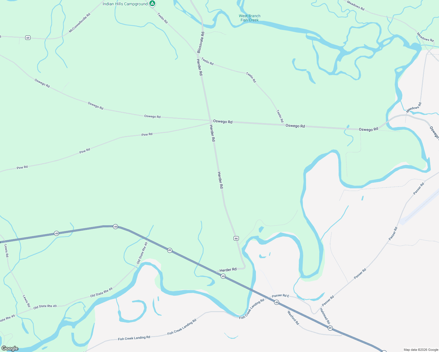 map of restaurants, bars, coffee shops, grocery stores, and more near 8015 Herder Road in Blossvale