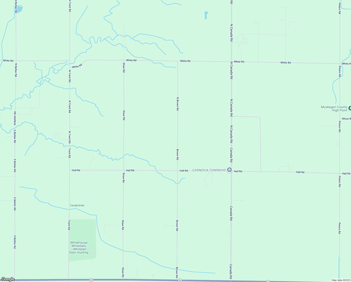 map of restaurants, bars, coffee shops, grocery stores, and more near 55 Brown Road in Bailey