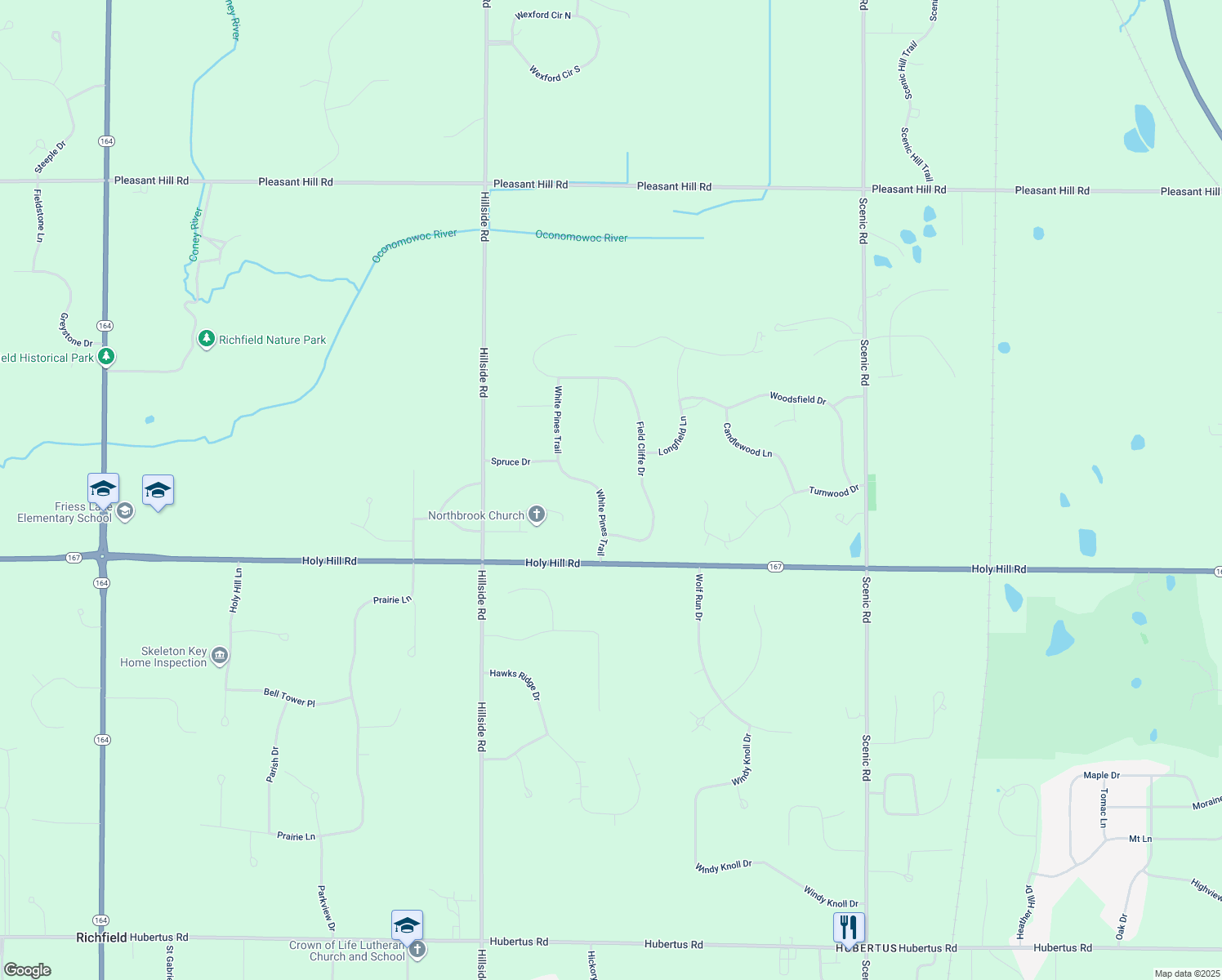 map of restaurants, bars, coffee shops, grocery stores, and more near 1772 White Pines Trail in Richfield