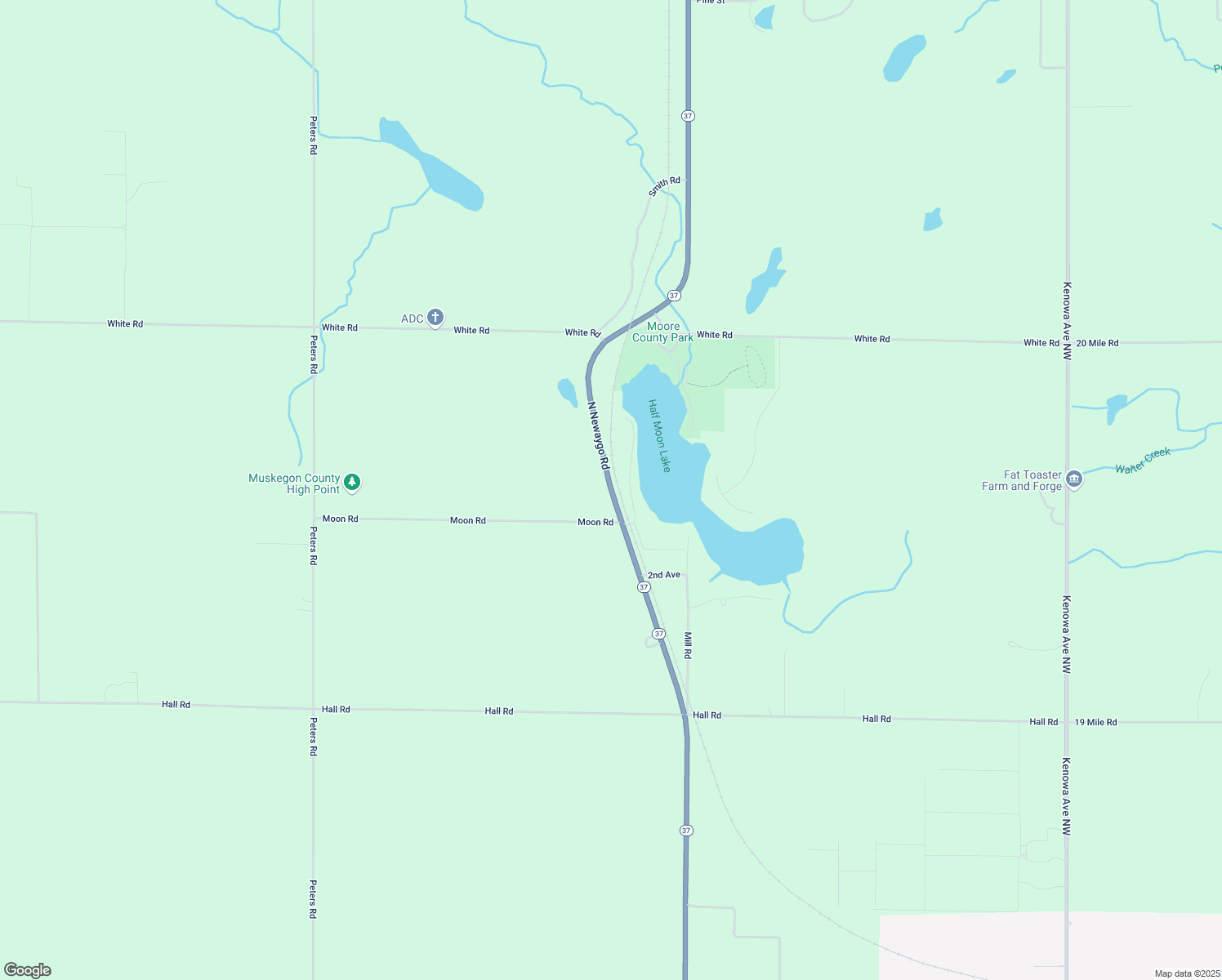 map of restaurants, bars, coffee shops, grocery stores, and more near 275 North Newaygo Road in Casnovia