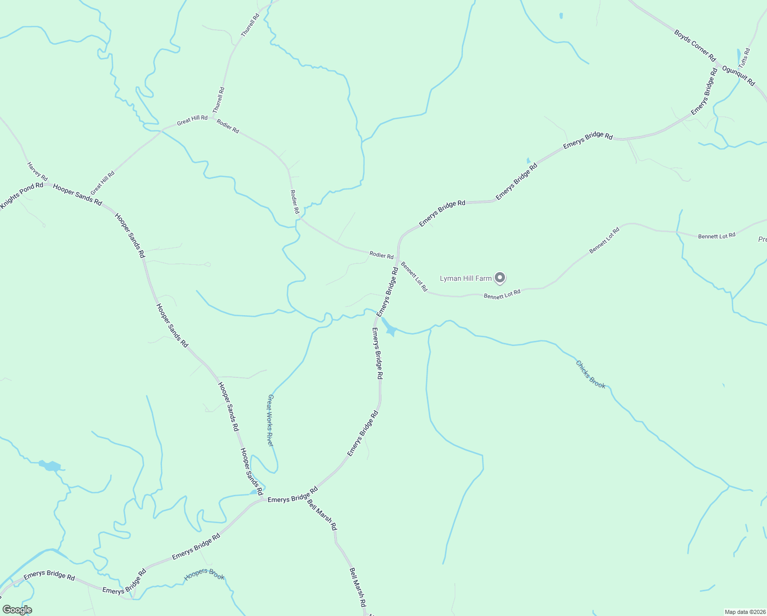 map of restaurants, bars, coffee shops, grocery stores, and more near 430 Emerys Bridge Road in South Berwick