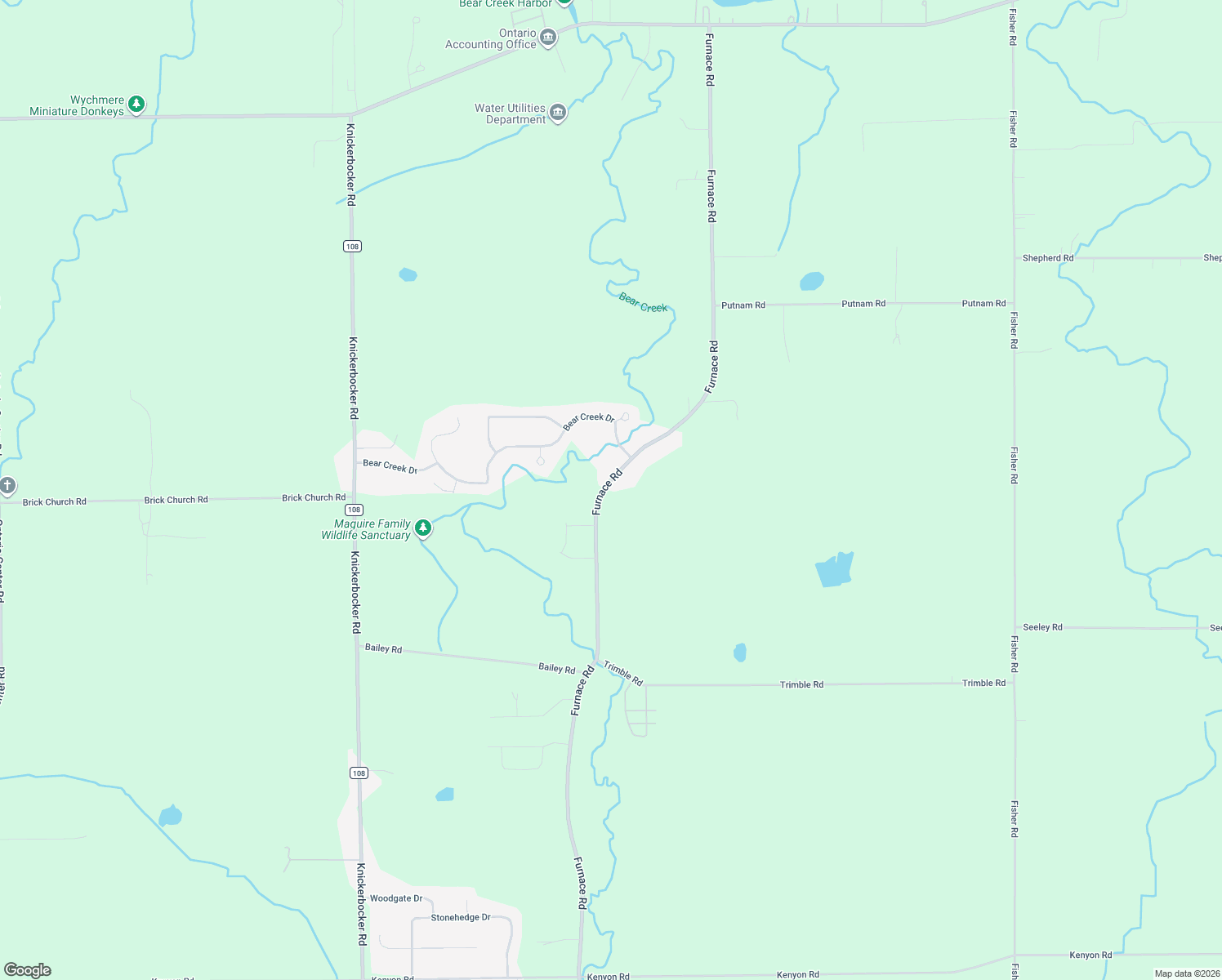 map of restaurants, bars, coffee shops, grocery stores, and more near 7200 Furnace Road in Ontario