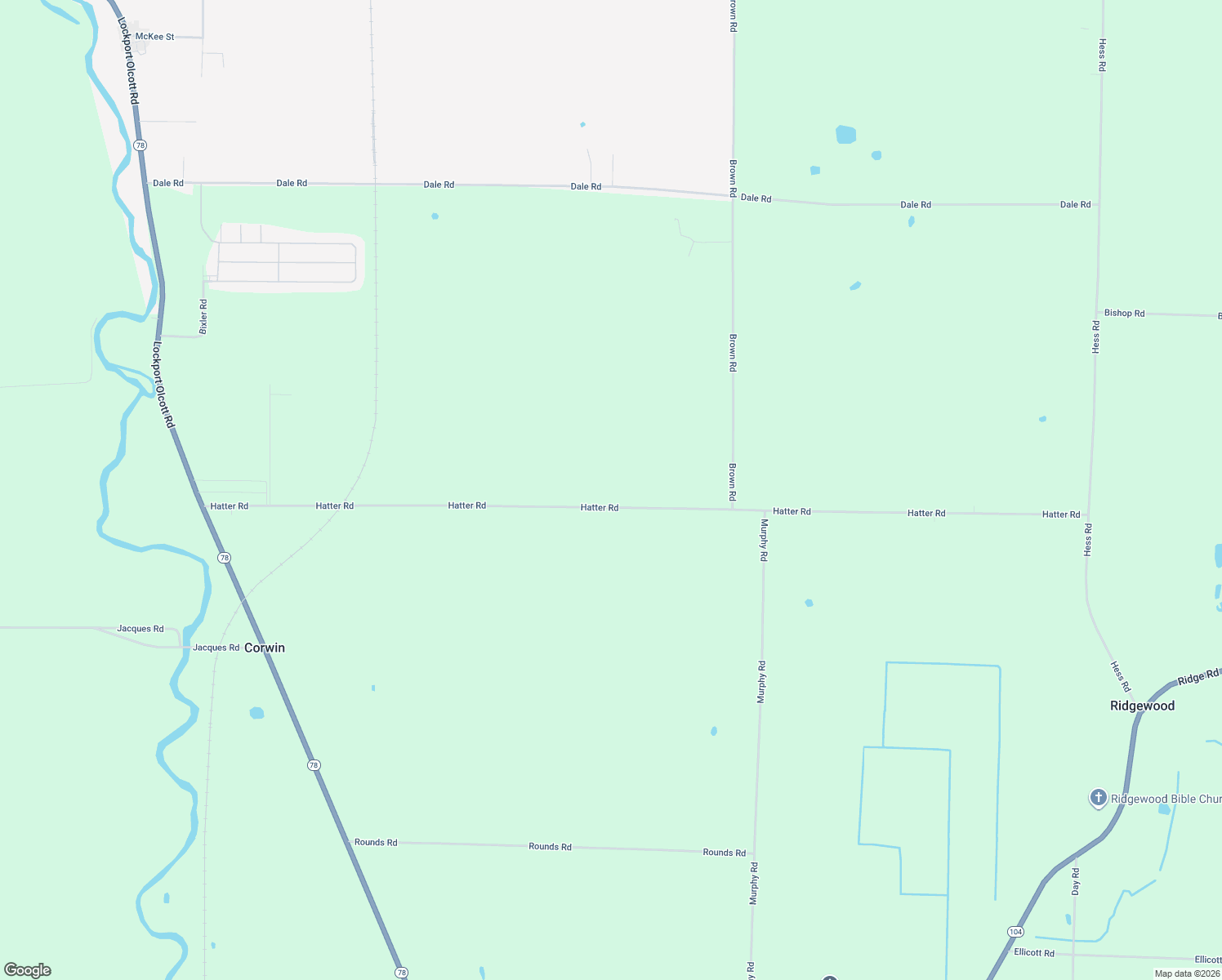 map of restaurants, bars, coffee shops, grocery stores, and more near 6481 Hatter Road in Newfane
