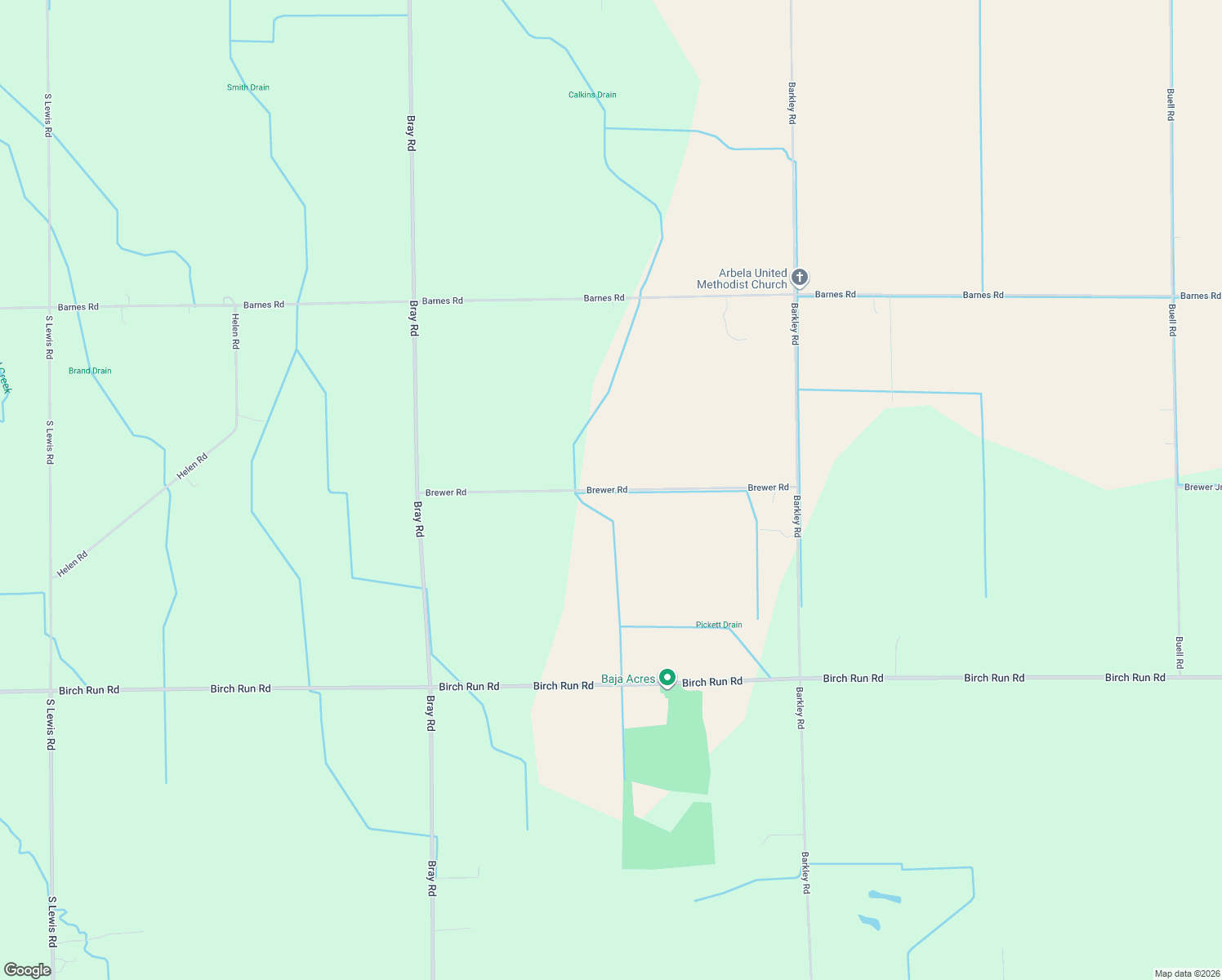 map of restaurants, bars, coffee shops, grocery stores, and more near 8753 Brewer Road in Millington