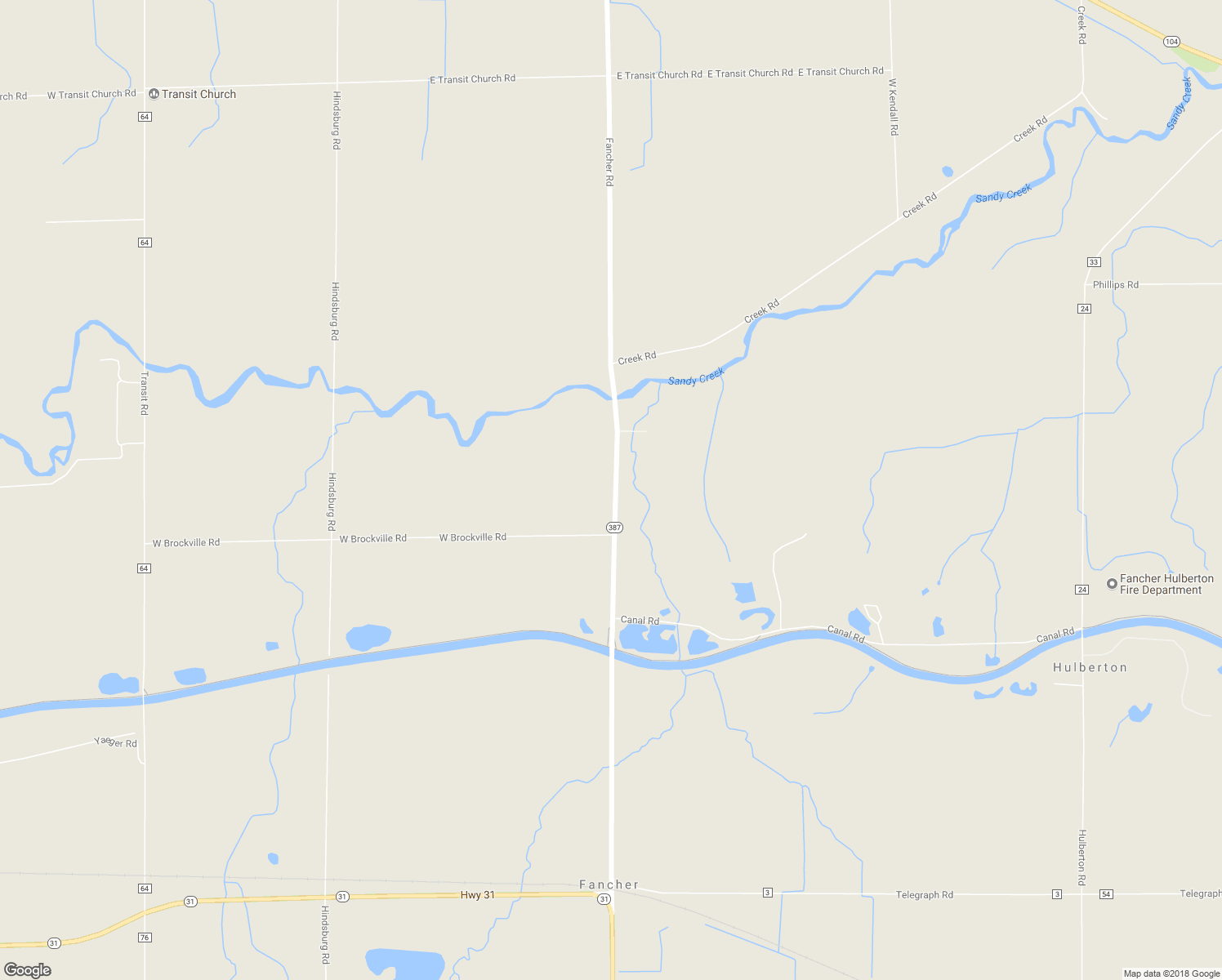 map of restaurants, bars, coffee shops, grocery stores, and more near 3270 Fancher Road in Albion