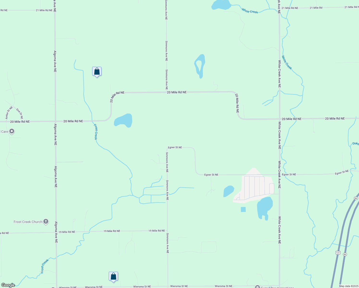 map of restaurants, bars, coffee shops, grocery stores, and more near 3363 Egner Street Northeast in Cedar Springs