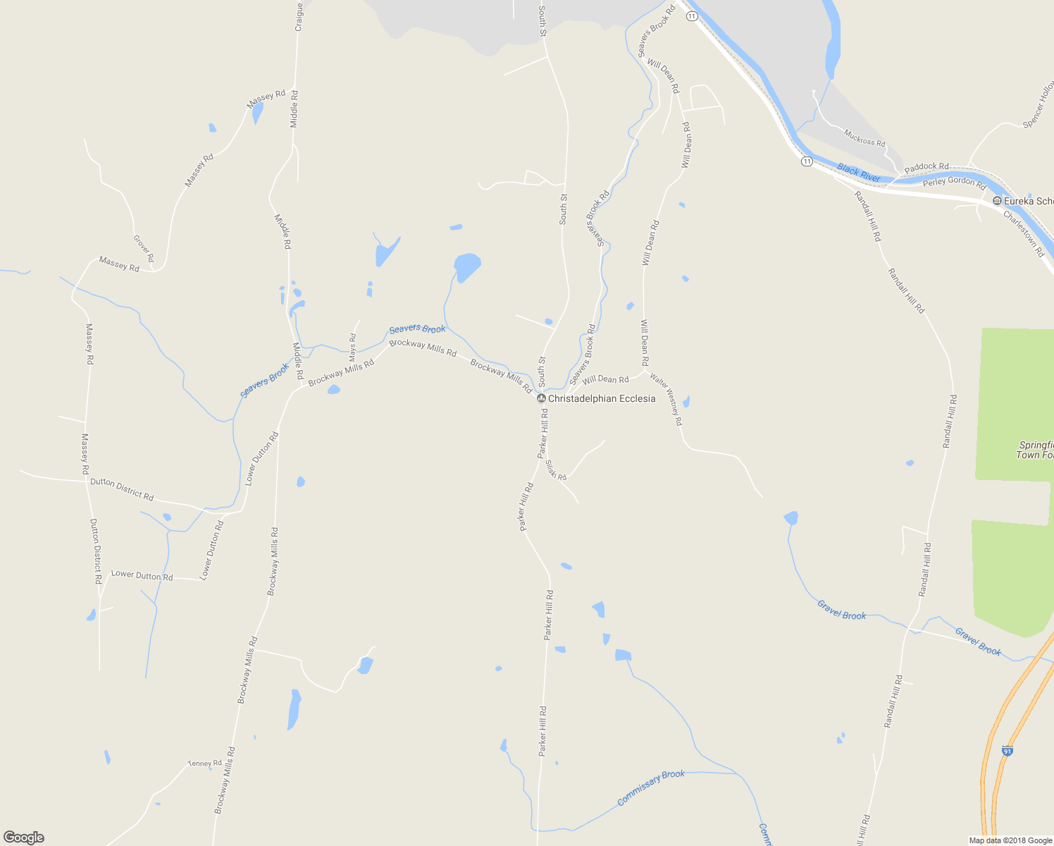 map of restaurants, bars, coffee shops, grocery stores, and more near 37 Parker Hill Road in Windsor County