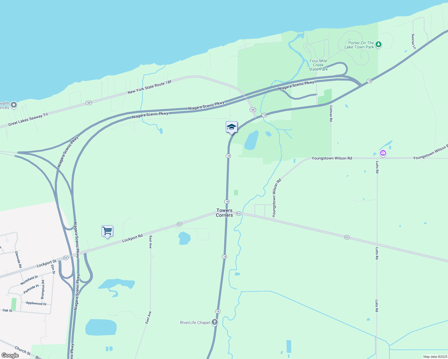 map of restaurants, bars, coffee shops, grocery stores, and more near 3186 Creek Rd in Youngstown