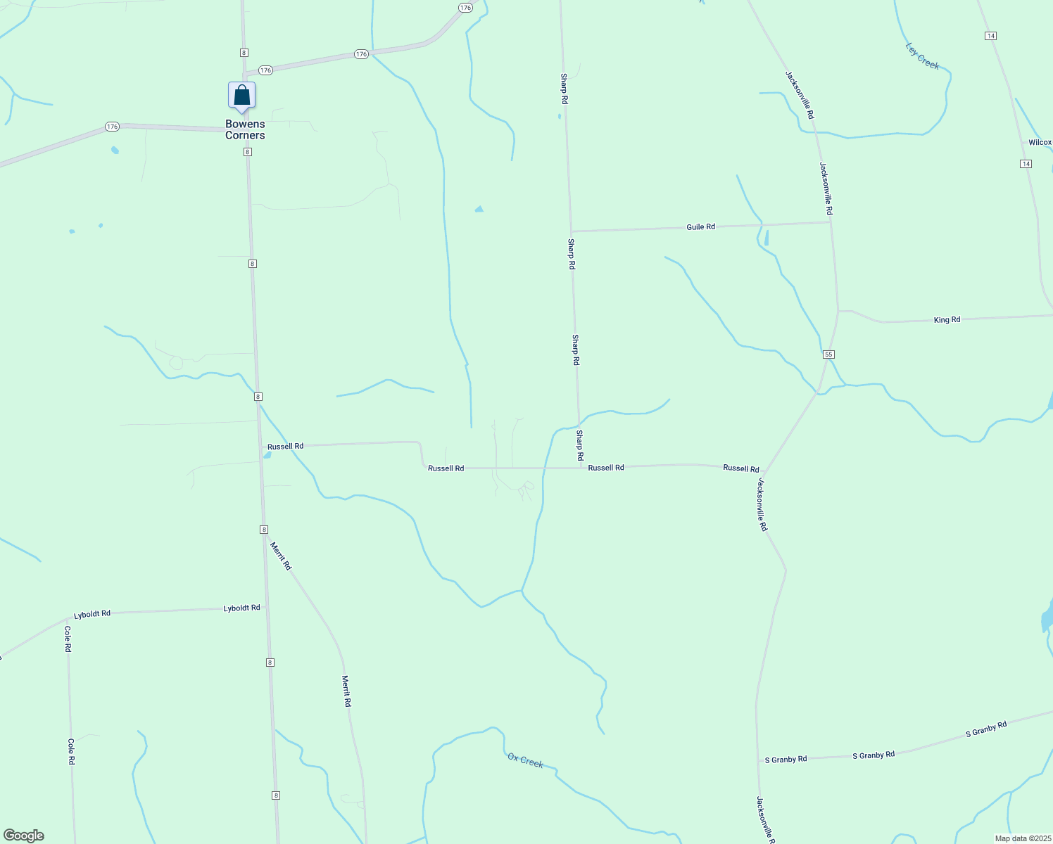 map of restaurants, bars, coffee shops, grocery stores, and more near 152 Russell Road in Fulton