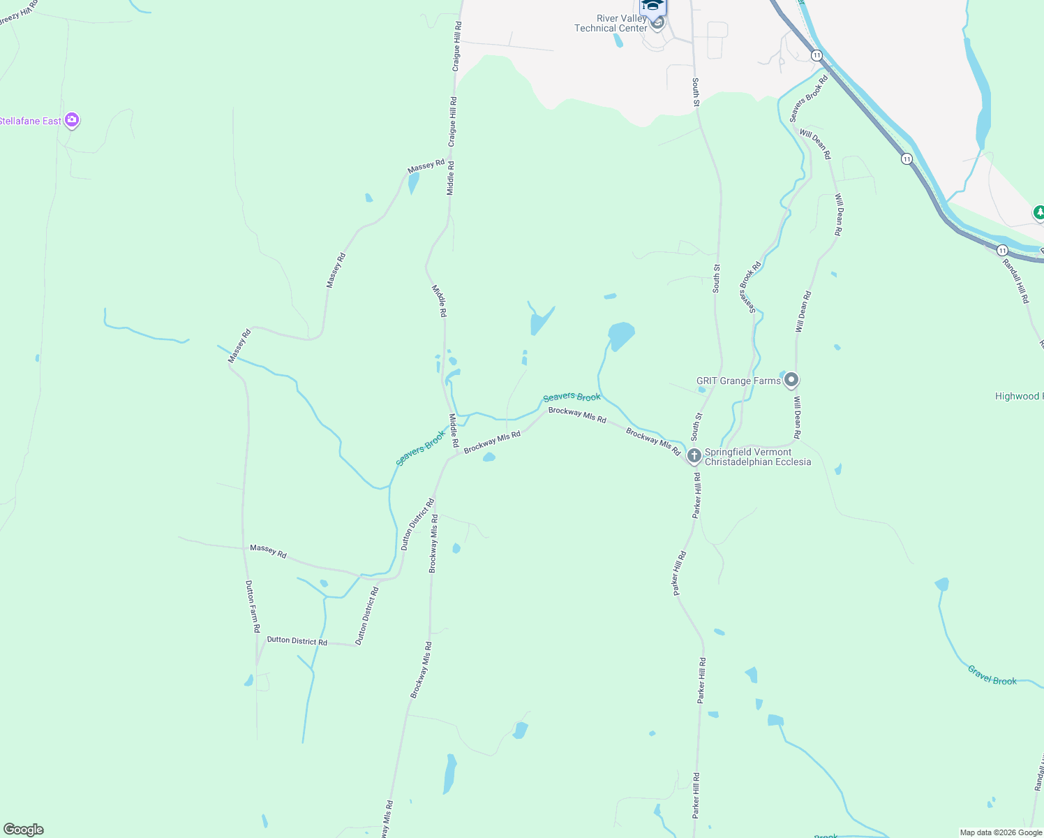 map of restaurants, bars, coffee shops, grocery stores, and more near 249 Brockways Mills Road in Springfield