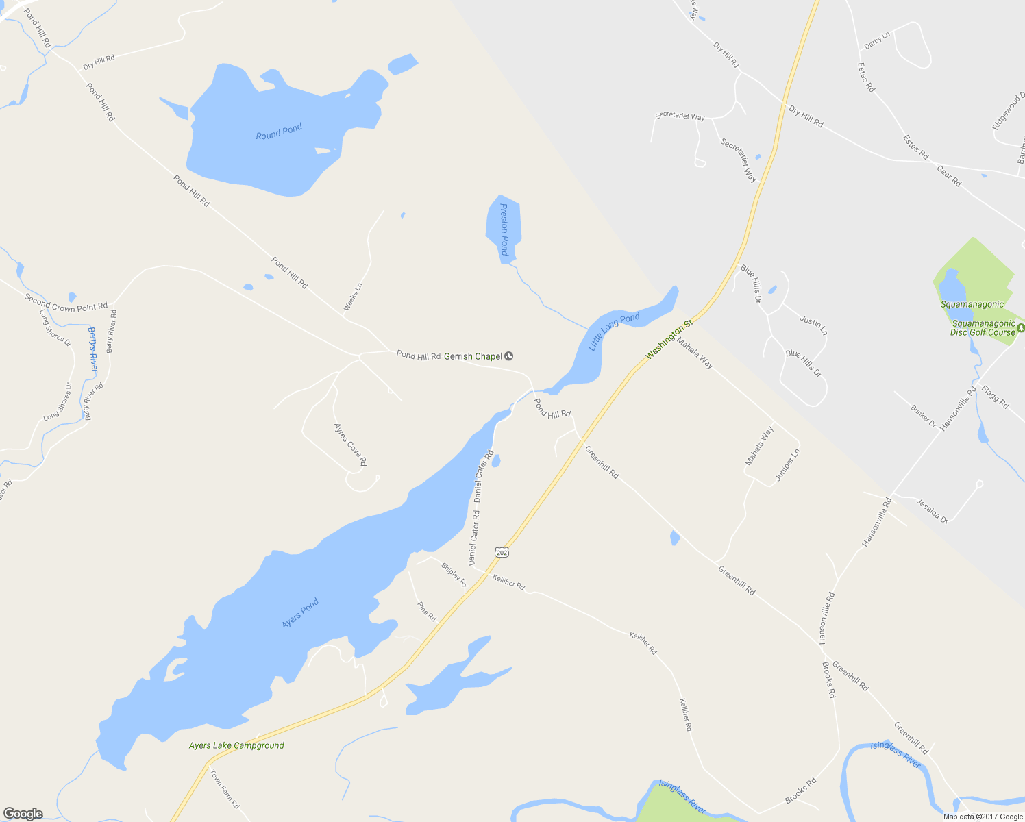 map of restaurants, bars, coffee shops, grocery stores, and more near 53 Daniel Cater Road in Barrington