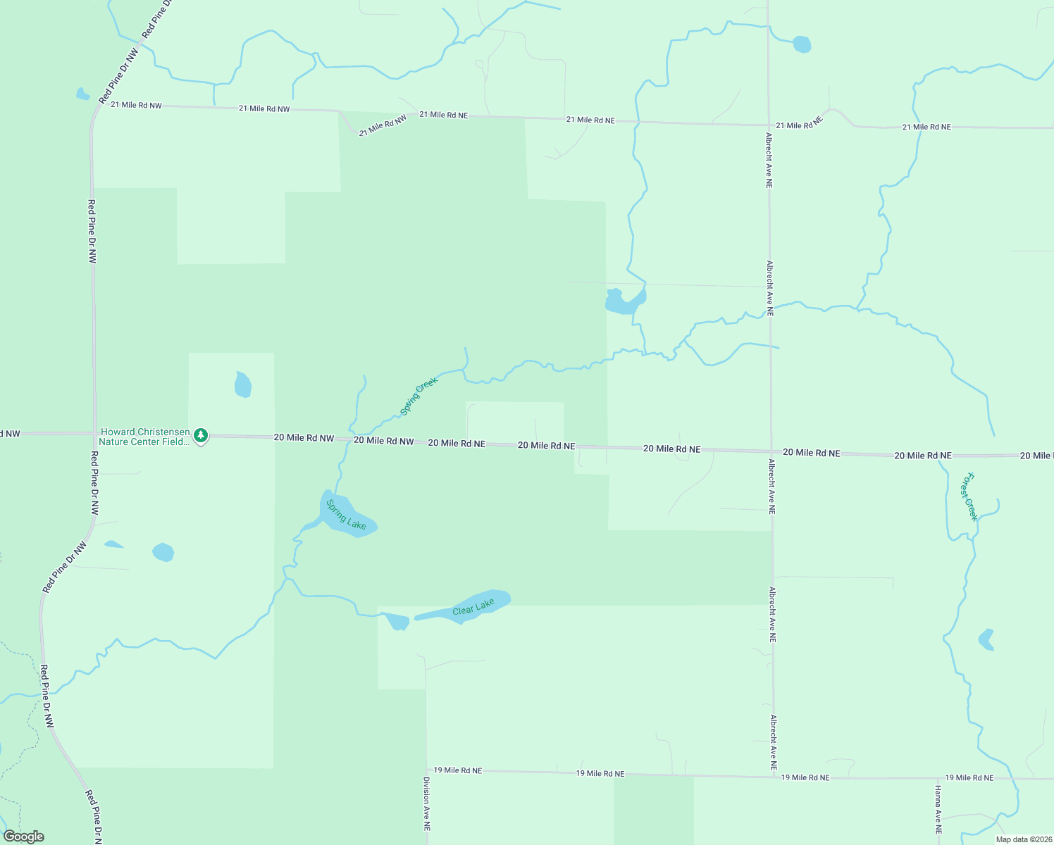 map of restaurants, bars, coffee shops, grocery stores, and more near 466 20 Mile Road Northeast in Cedar Springs