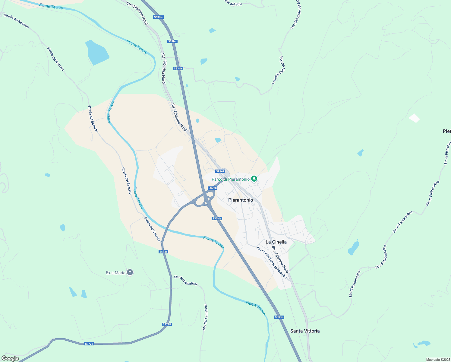 map of restaurants, bars, coffee shops, grocery stores, and more near 1 Viale Di Vittorio in Pierantonio