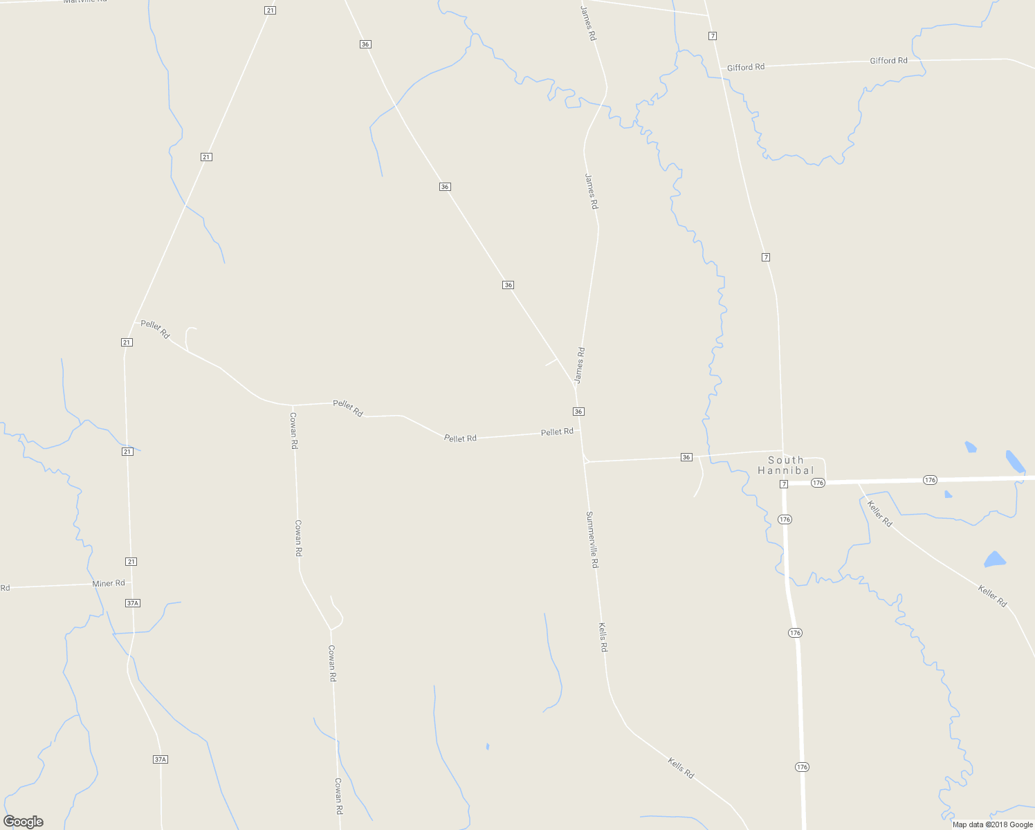 map of restaurants, bars, coffee shops, grocery stores, and more near 48 Pellet Road in Hannibal